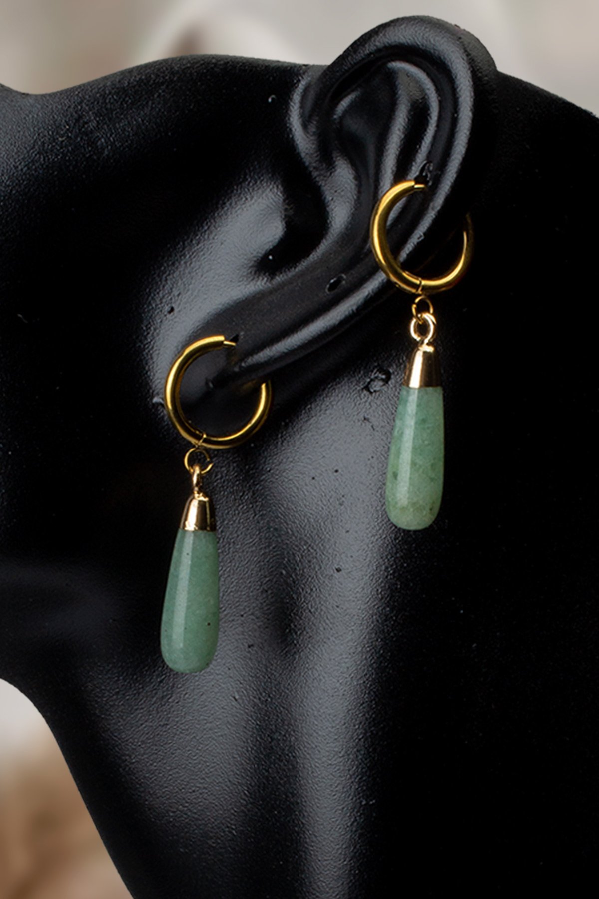 Aventurın Doğal Taş Küpe