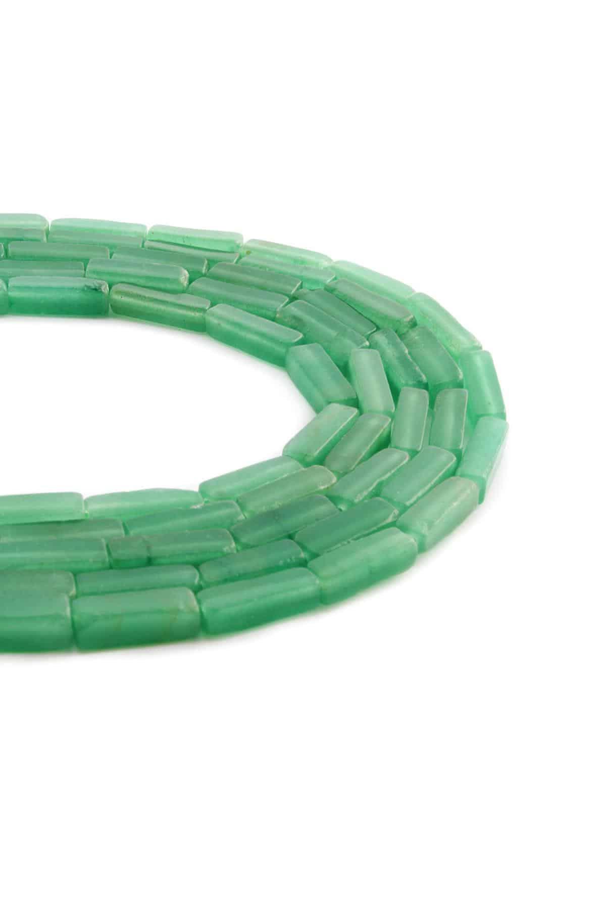 Aventurin Doğal Taş Parlak Yeşil Dikdörtgen Kesim 4x13mm Dizi [AA]