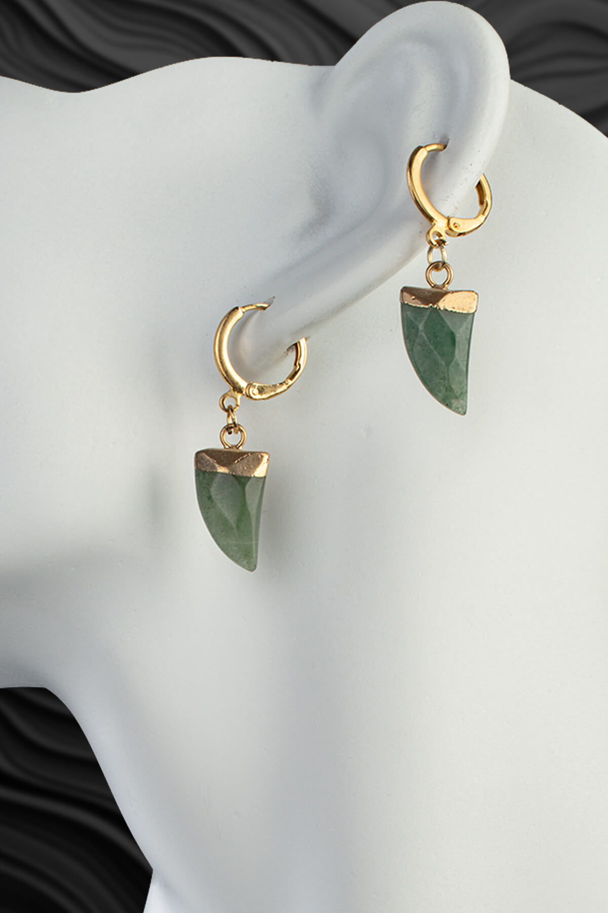 Aventurin Taşı Diş Kesim Küpe