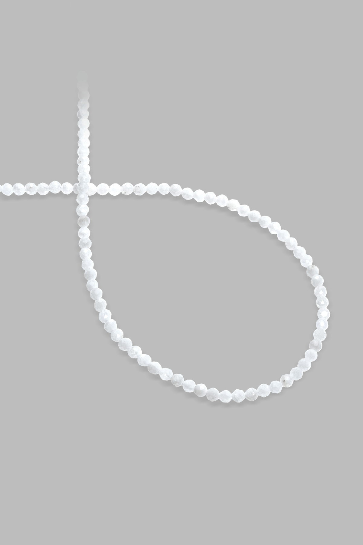 Ay Taşı Doğal Taş Beyaz Küre Faset Kesim 3mm Dizi