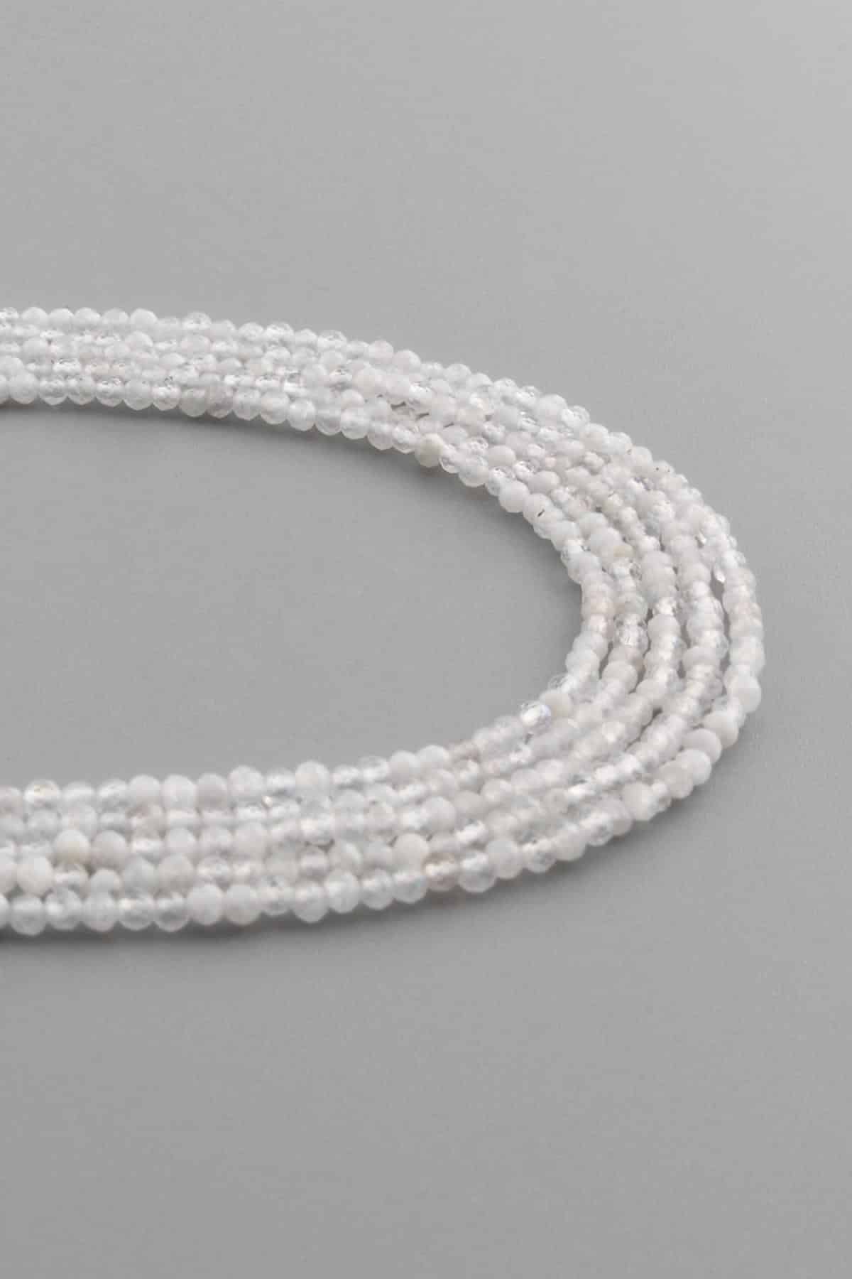 Ay Taşı Doğal Taş Parlak Küre Kristal Kesim 2mm Dizi