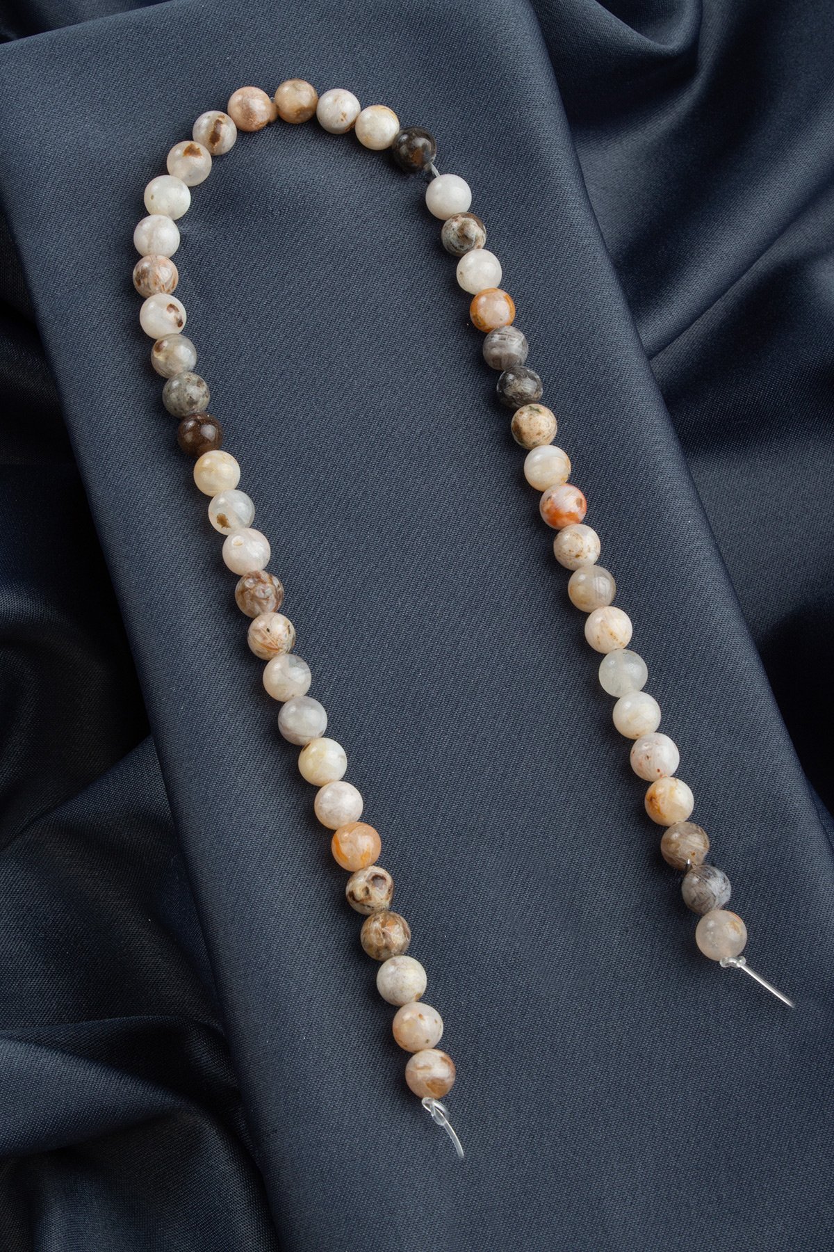 Bambu Akik Doğal Taş Parlak Küre Kesim 8mm Dizi [AA]