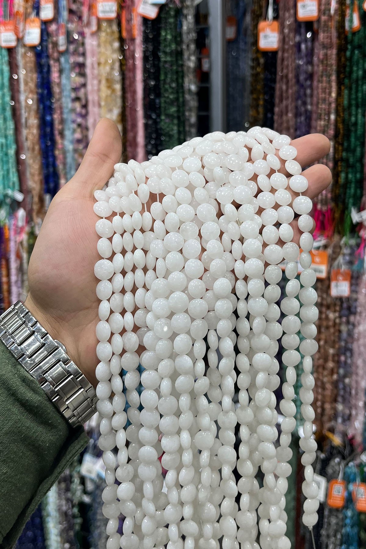 Beyaz Kuvars Doğal Taş Parlak Beyaz Daire Kesim 10mm Dizi [AB+]