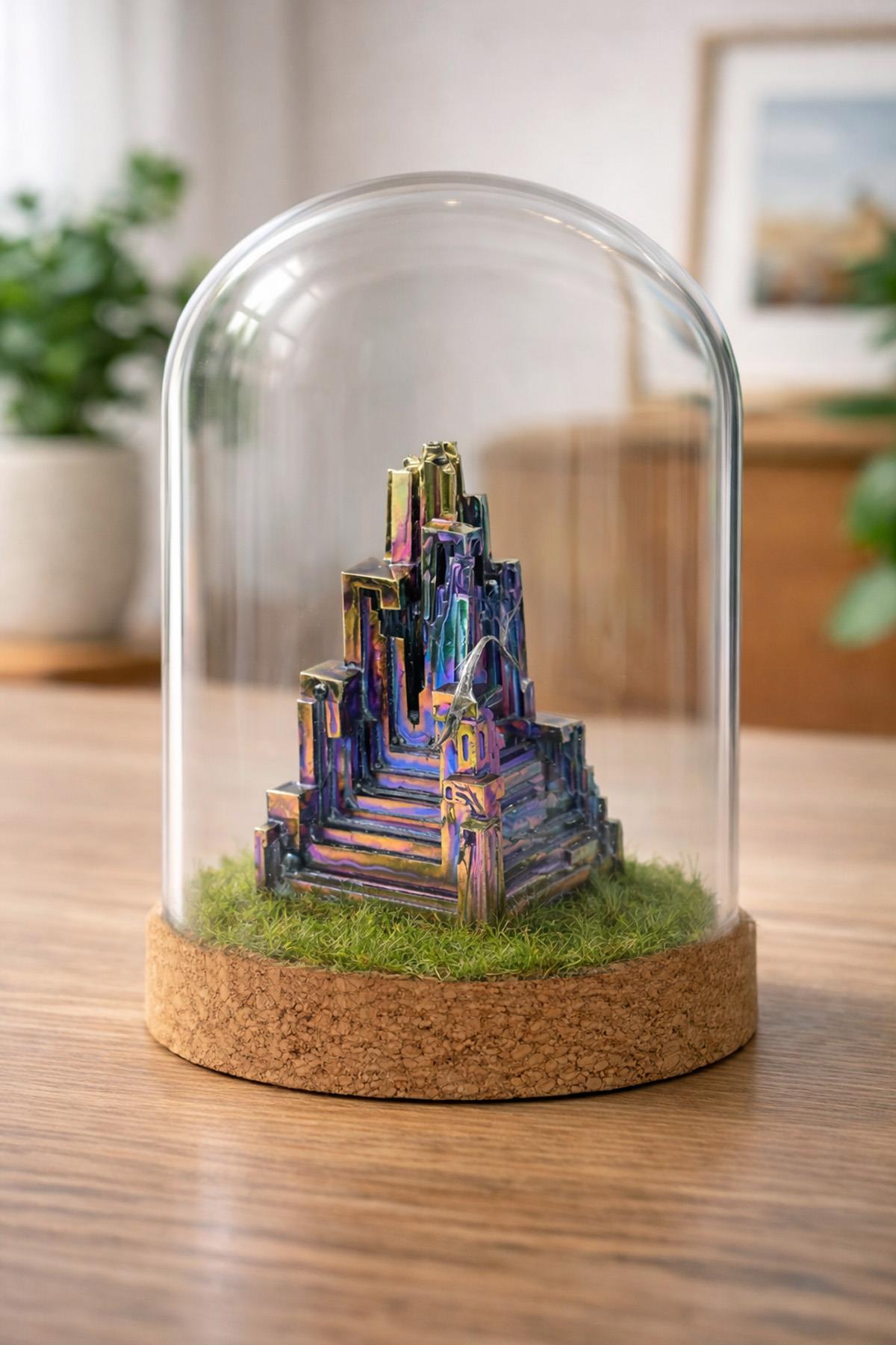 Bizmut Taşı Cam Fanus