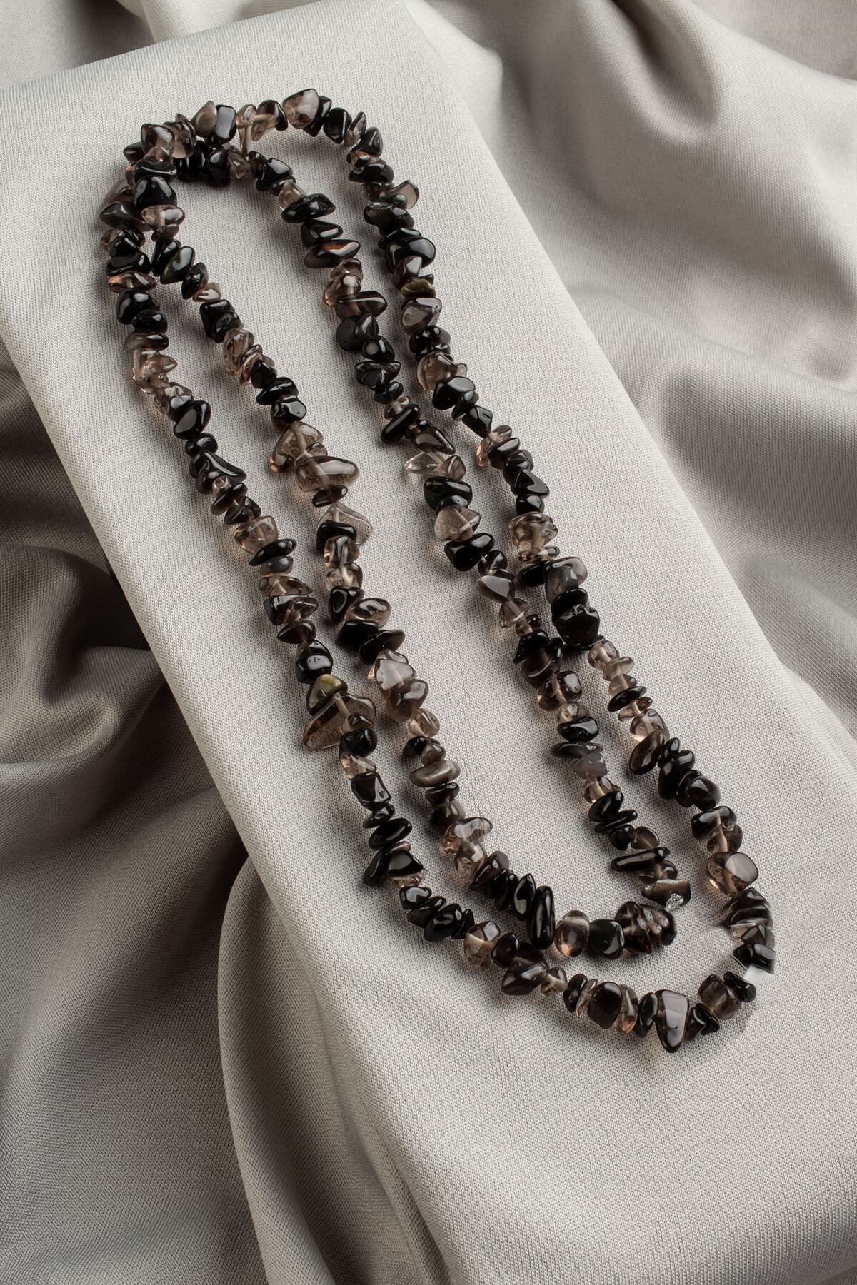 Buzlu Obsidyen Doğal Kırık Taş Orta Boy Parlak 5x8mm Dizi