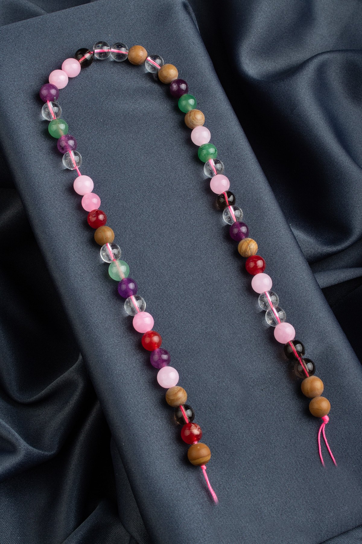 Çakra Doğal Taş Parlak Karışık Küre Kesim 8mm Dizi [AA]