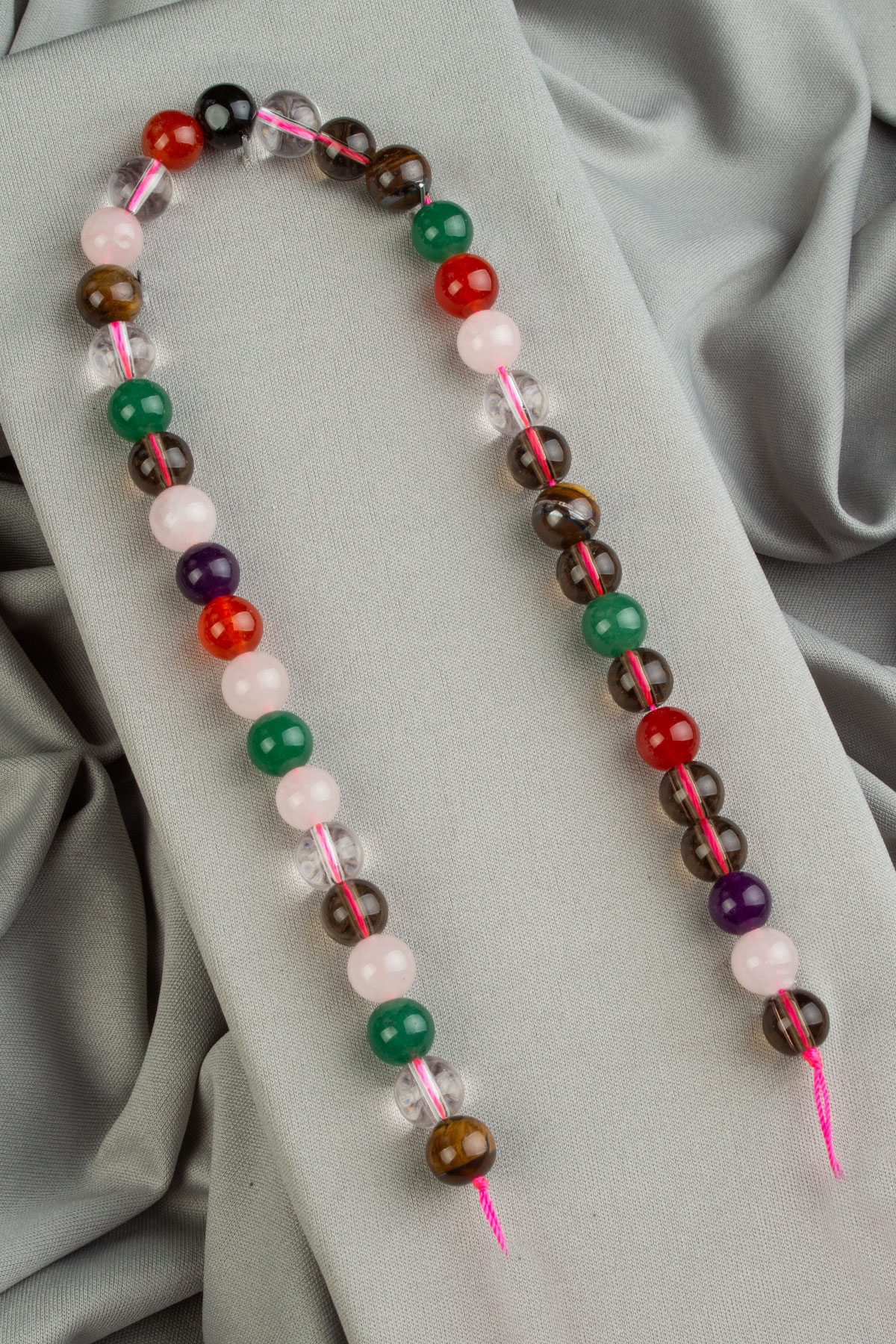 Çakra Doğal Taş Parlak Karışık Küre Kesim 10mm Dizi [Ab+]