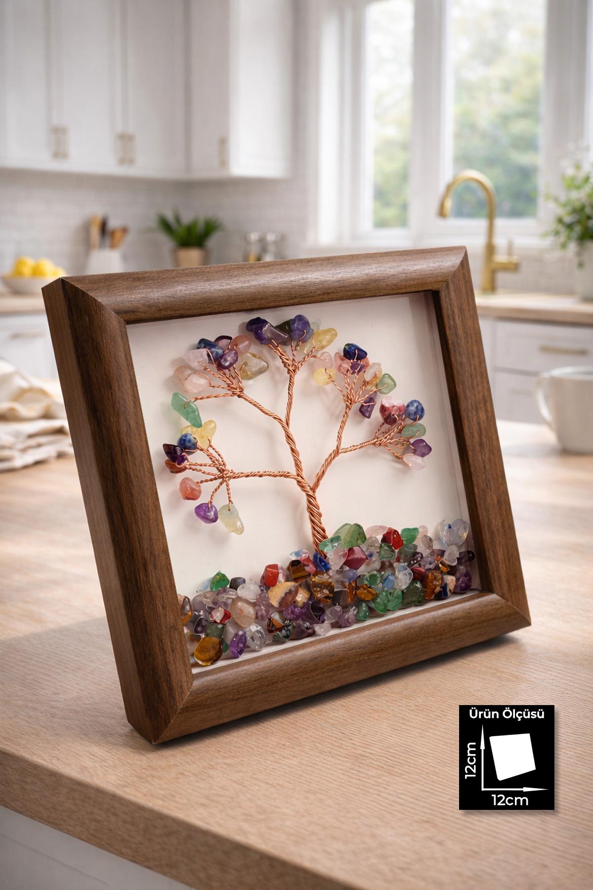 Çakra Taşı Hayat Ağacı Tablosu 12x12mm