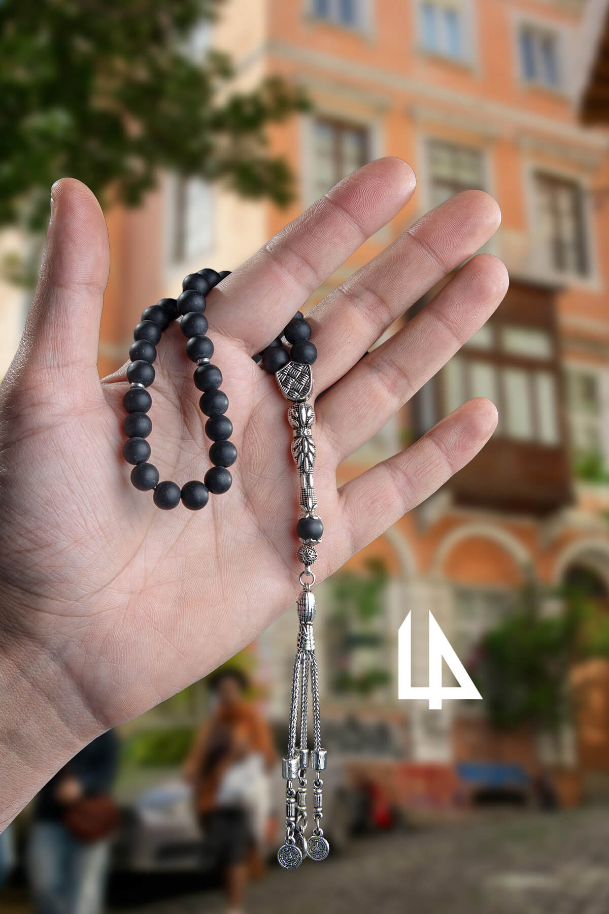 Cam Oniks Doğal Taş Küre Kesim Mat Siyah 33 lü 8mm Tesbih