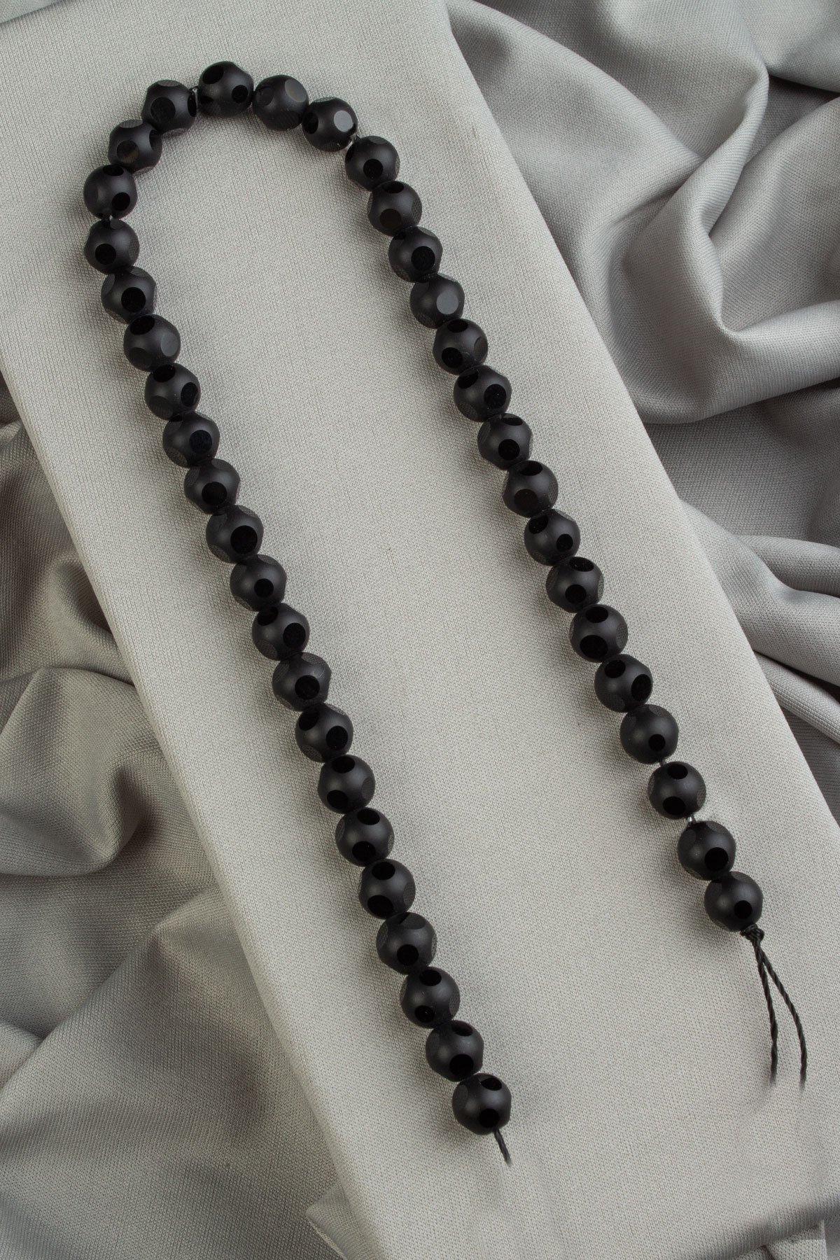 Cam Oniks Parlak Siyah Avize Kesim 10mm Dizi