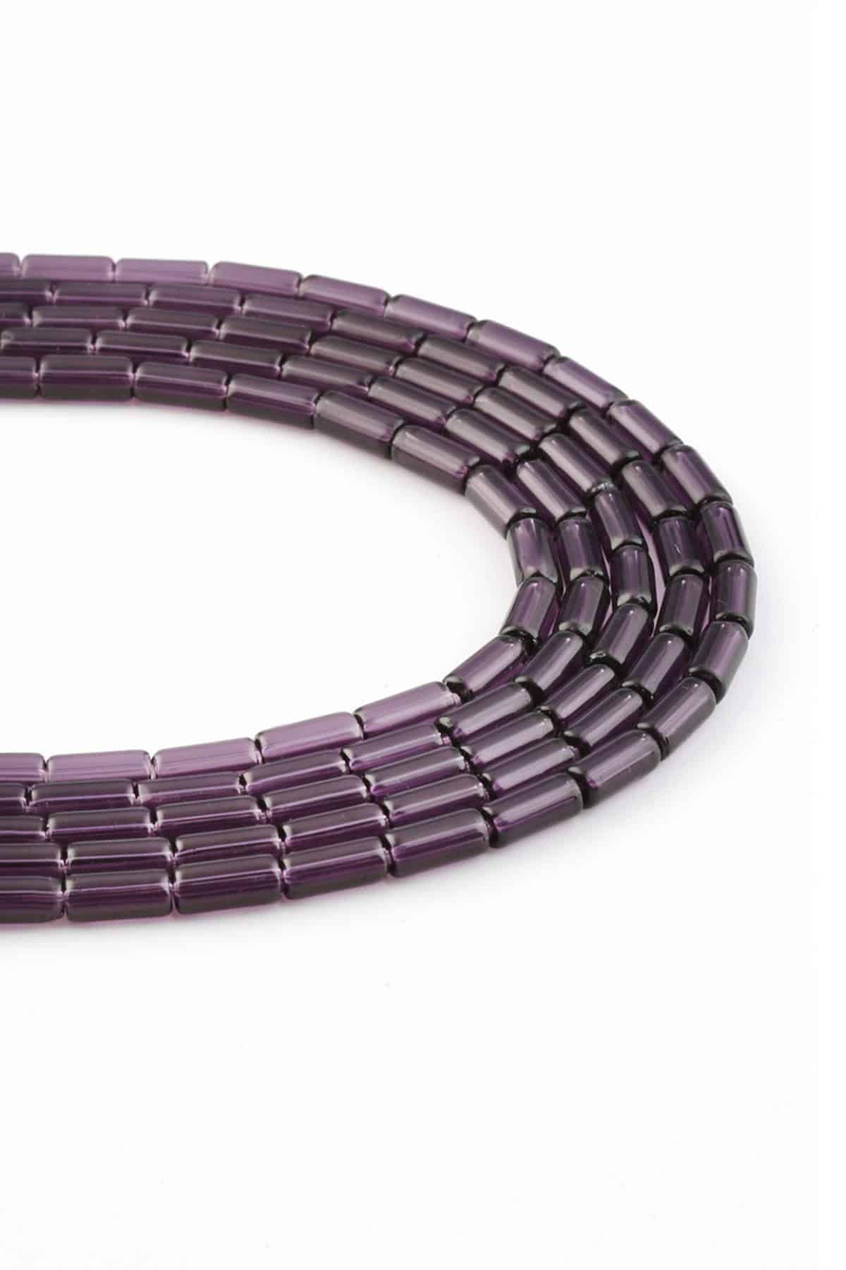 Cam Parlak Mor Silindir Kesim 5x10mm Dizi