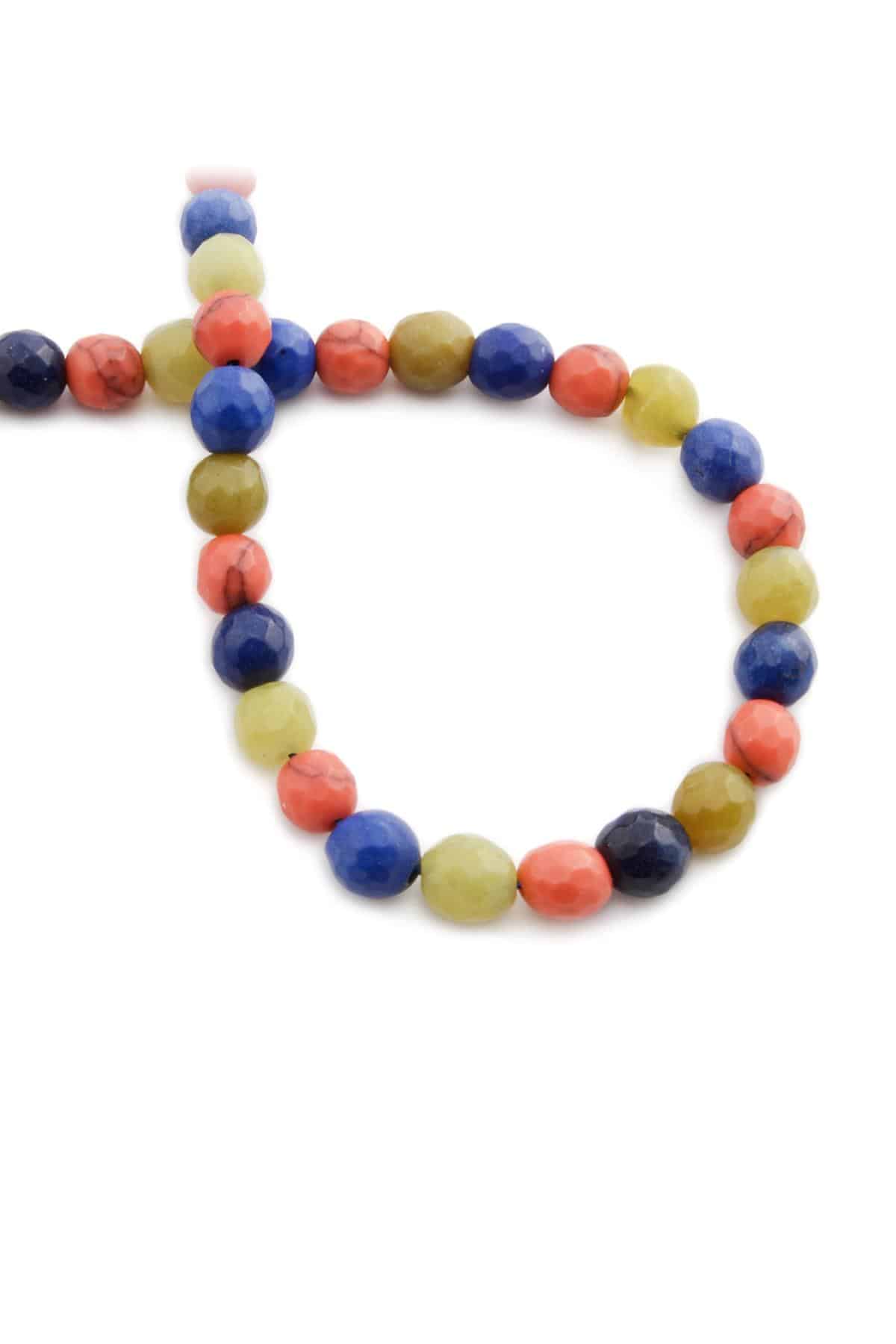 Sıkma Parlak Mix Faset Kesim 8mm Dizi