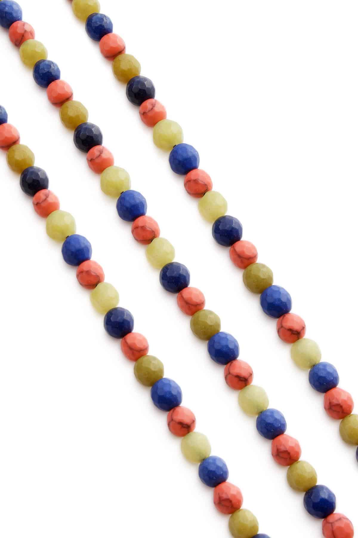 Sıkma Parlak Mix Faset Kesim 8mm Dizi