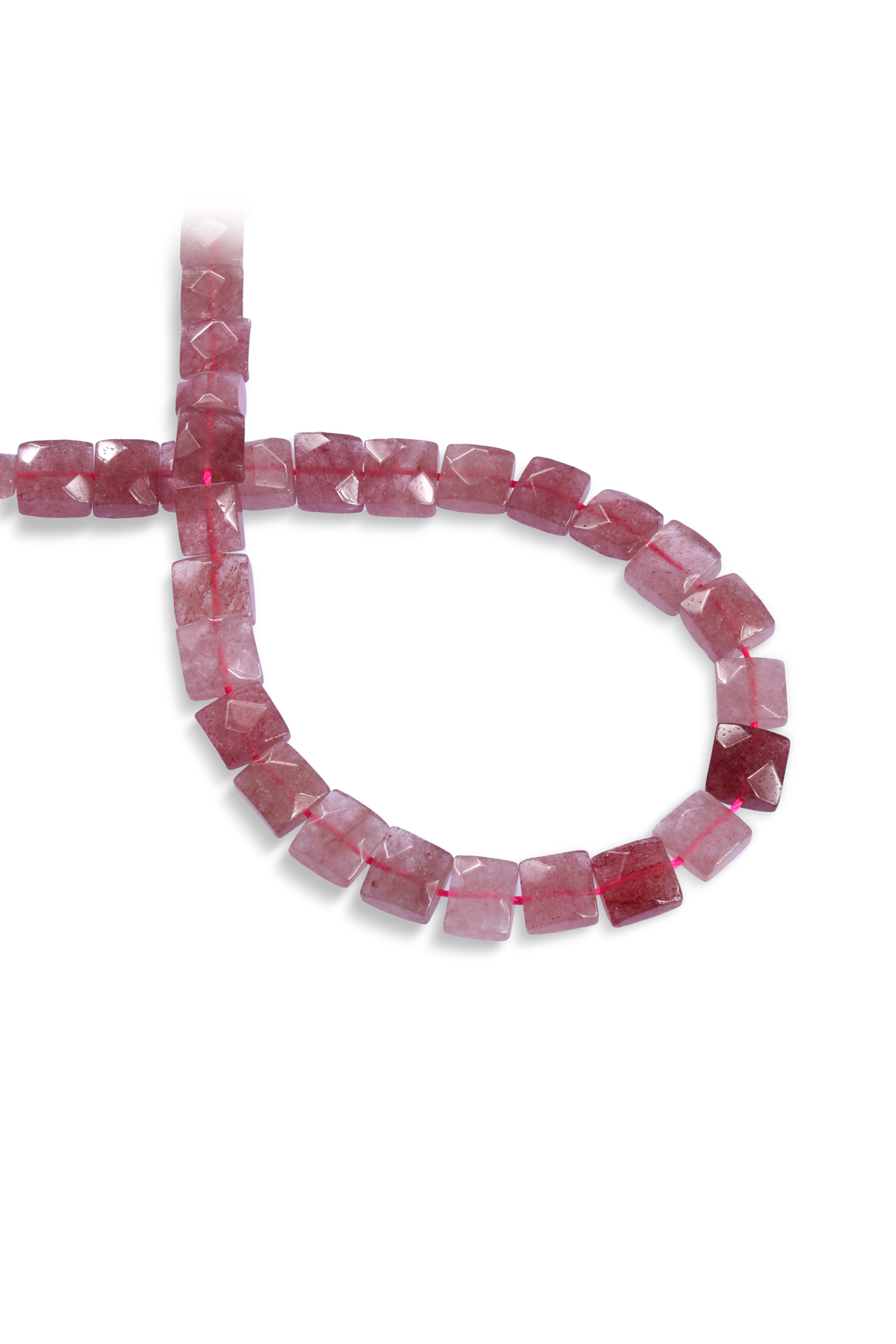 Çilek Kuvars Doğal Taş Yatsı Kare Özel Kesim 10x5mm Dizi