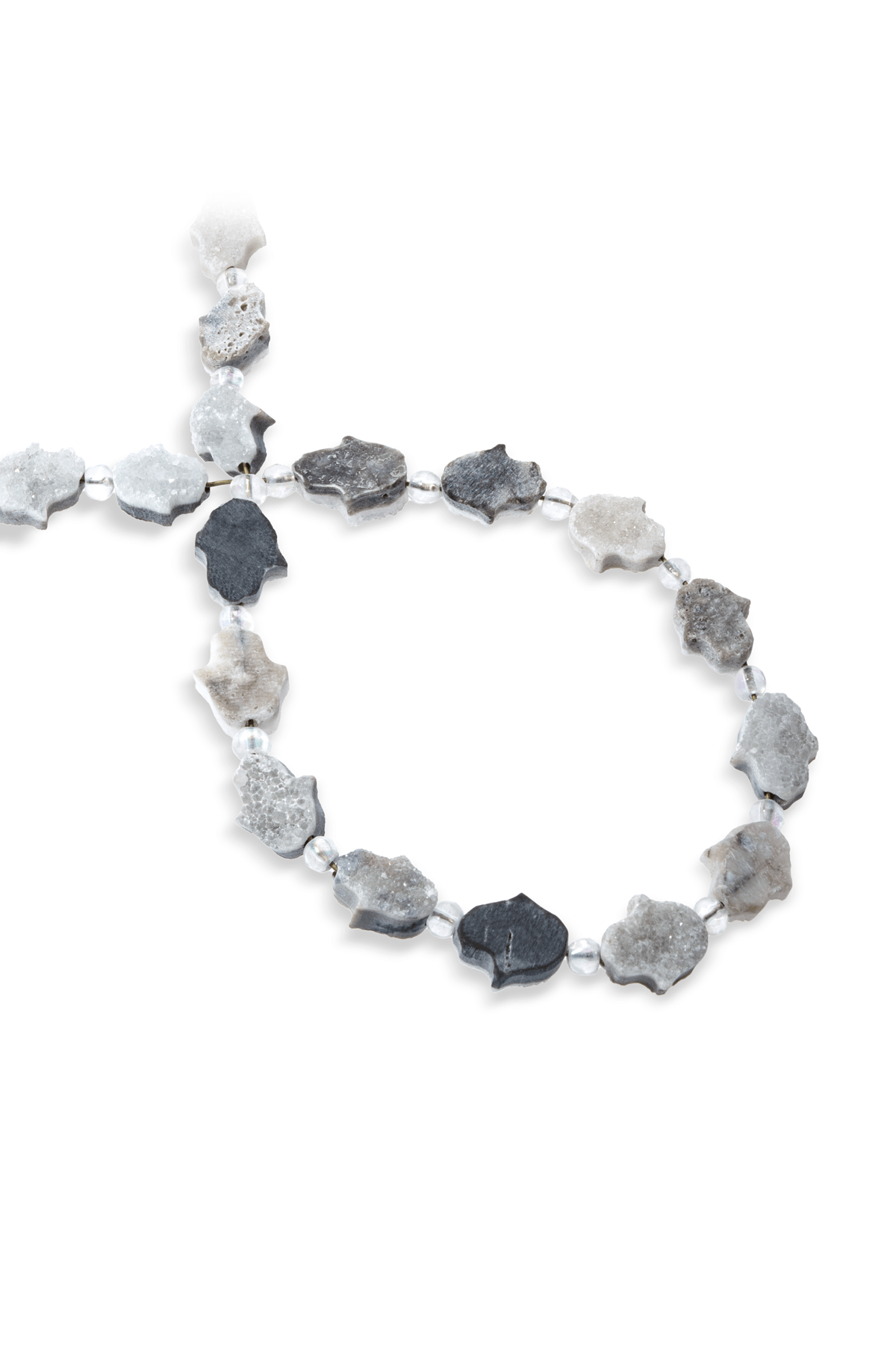 Druze Akik Doğal Taş Mat Hamsa Kesim 12x10mm Dizi