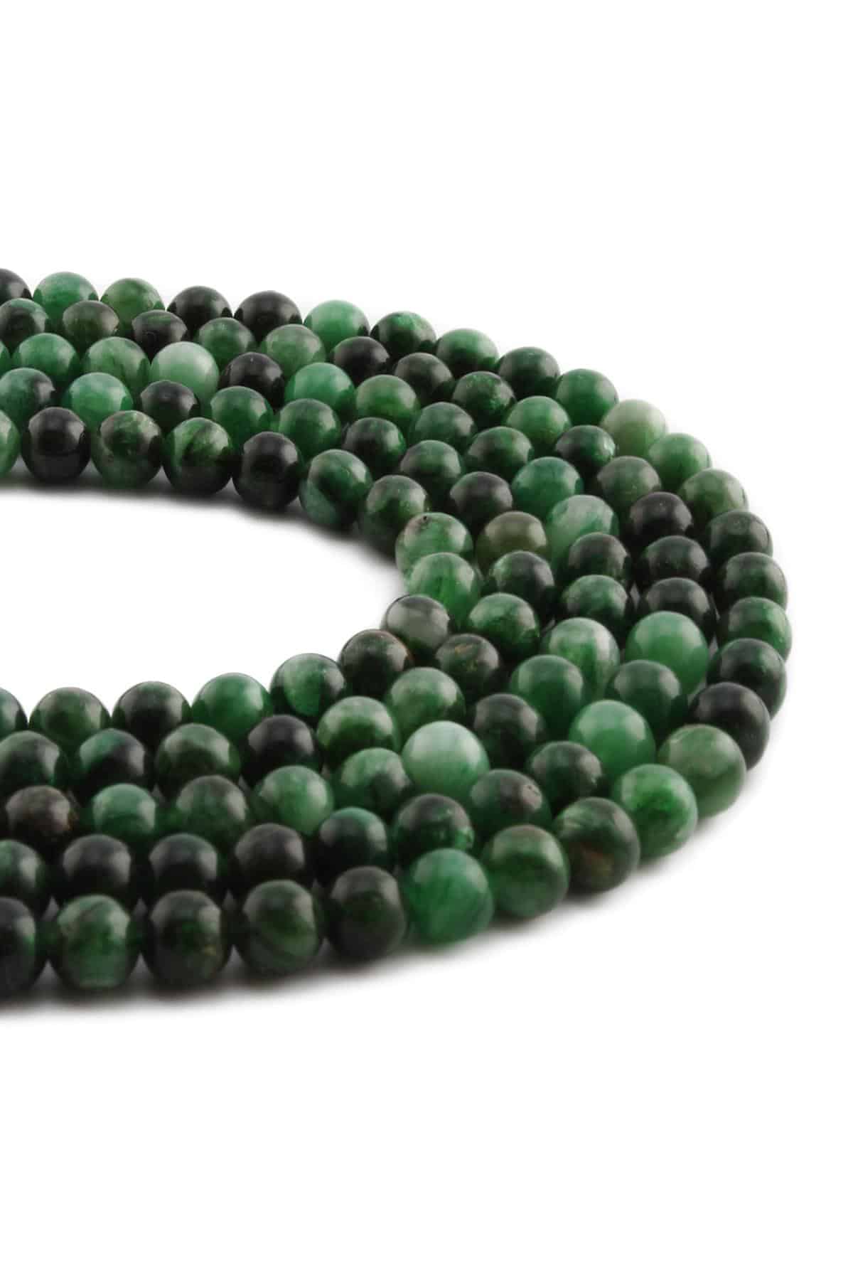 Diopsit Doğal Taş Parlak Yeşil Küre Kesim 6mm Dizi
