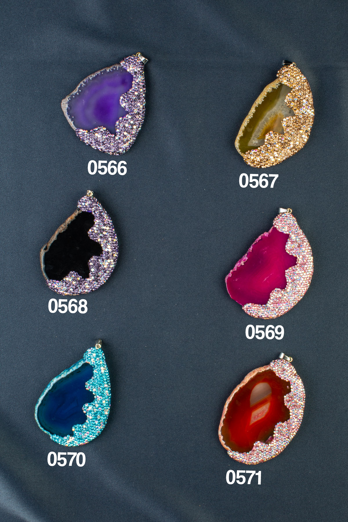 Doğal Taş Ham Kütle Kaplamalı Kolye Ucu Modelleri