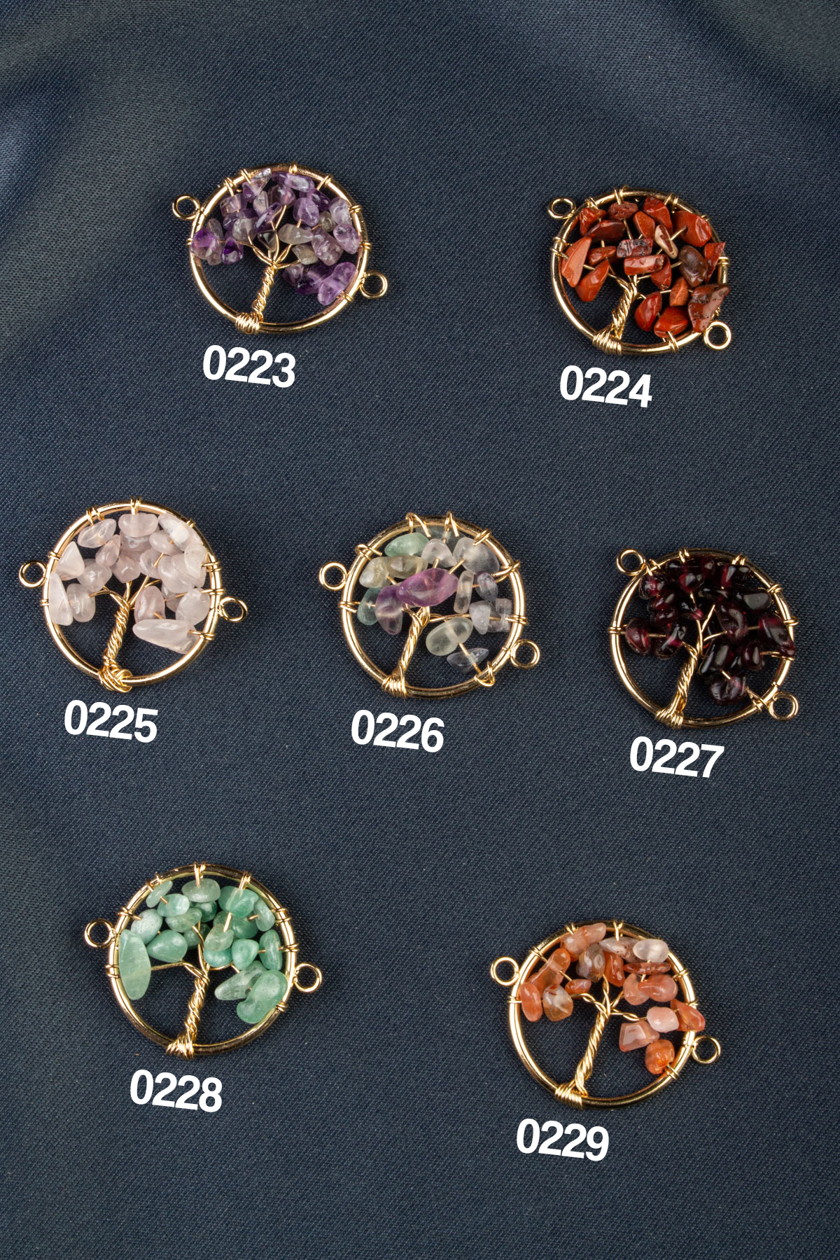 Doğal Taş Hayat Ağacı Kesim 33x26mm Kolye Ucu Modelleri