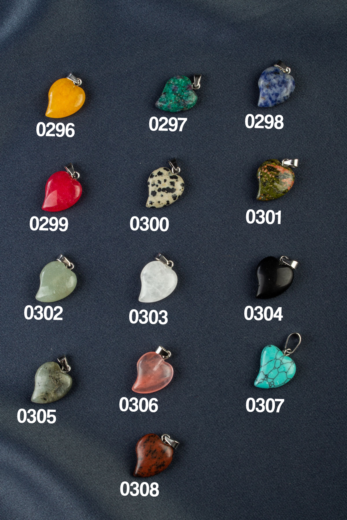 Doğal Taş Kalp Kesim 21x20mm Kolye Ucu Modelleri