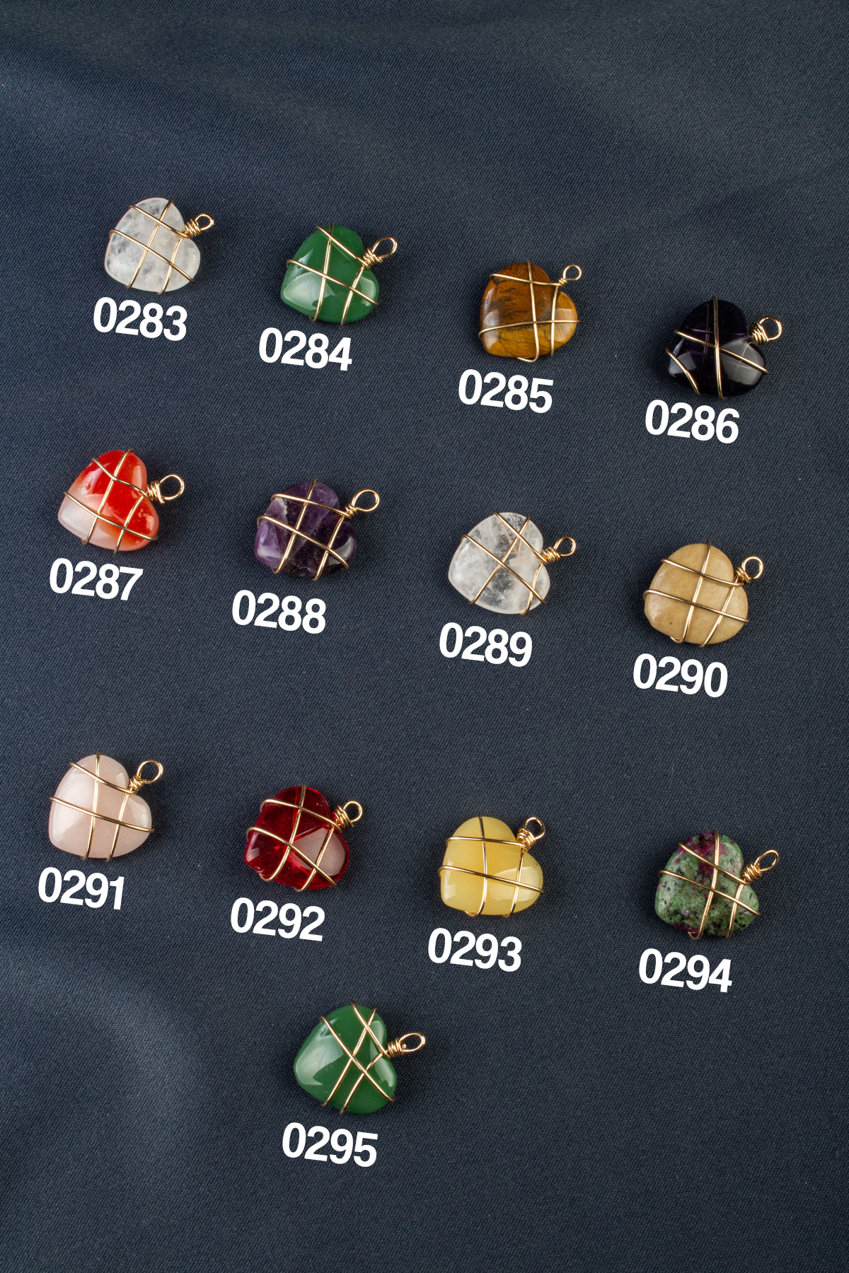 Doğal Taş Kalp Kesim 25x20mm Kolye Ucu Modelleri