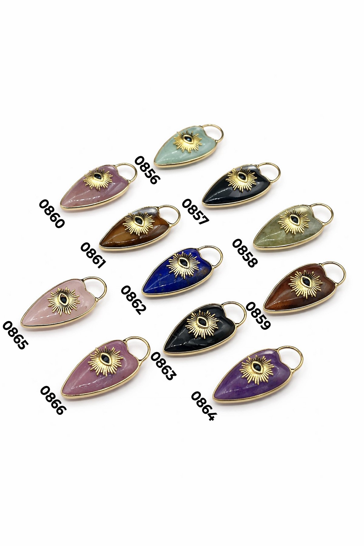 Doğal Taş Kolye Ucu Damla Kesim 32x16mm