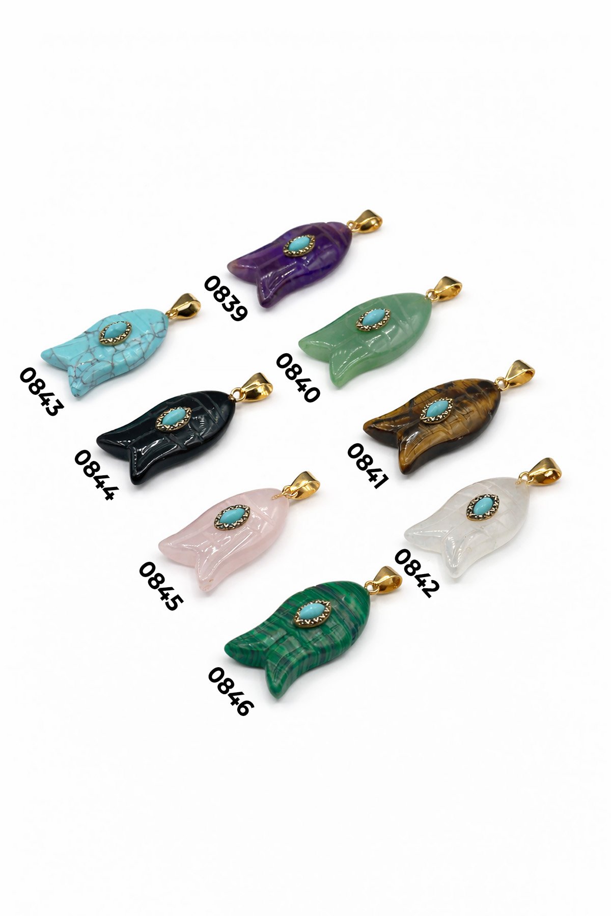 Doğal Taş Kolye Ucu Lale Kesim 30x15mm