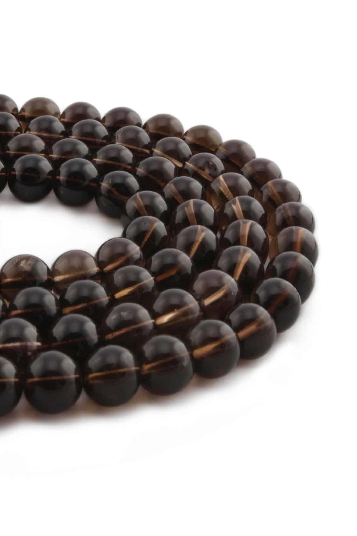 Dumanlı Kuvars Taşı Parlak Küre Kesim 10mm Dizi