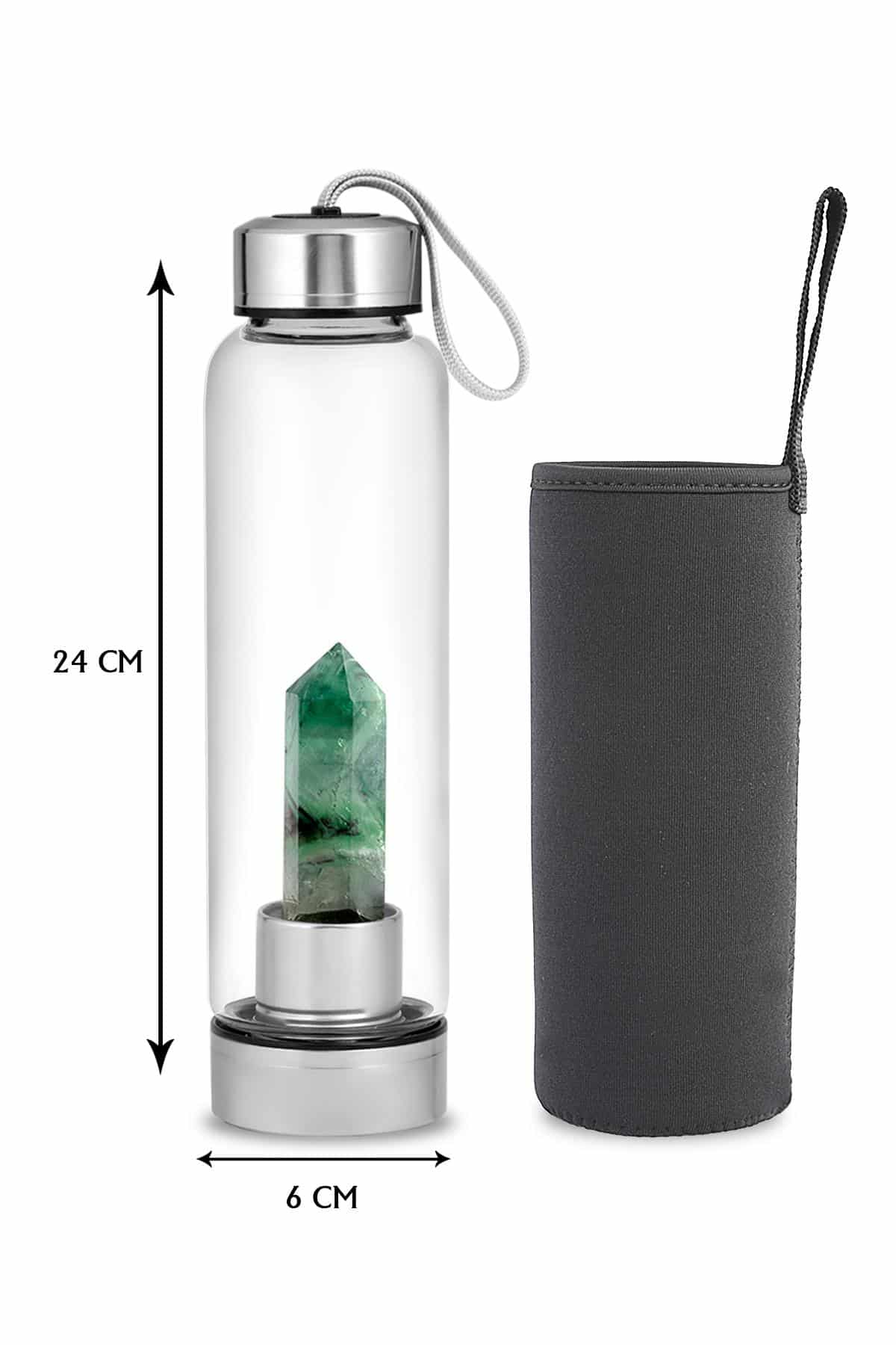 Florit 500 Ml Cam Matara Su Şişesi Kılıflı