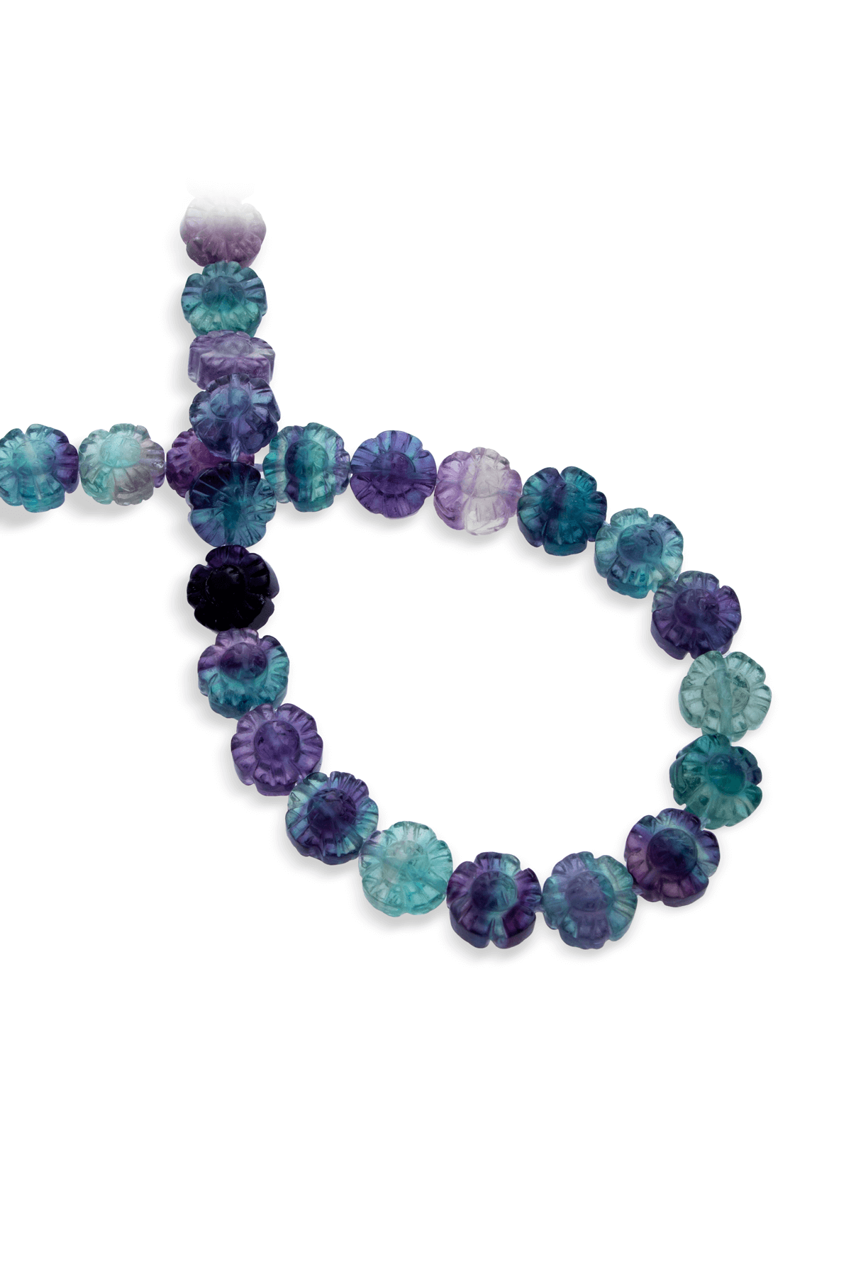 Florit Doğal Taş Çiçek Kesim 12x9mm Dizi