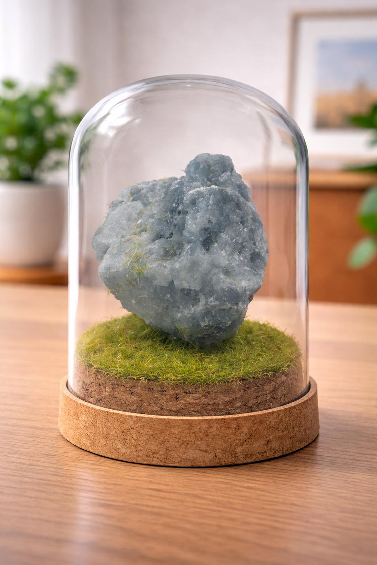 Florit Taşı Cam Fanus