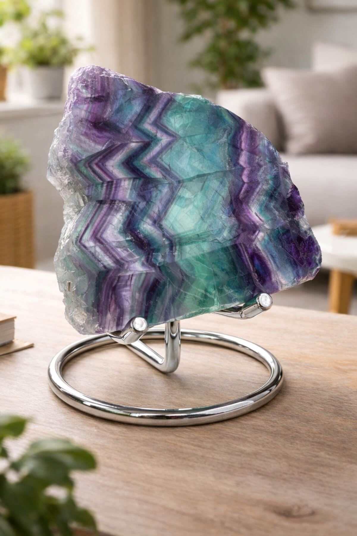 Florit Taşı Ham Kütle 10x11cm Dekoratif Obje - 326 Gram