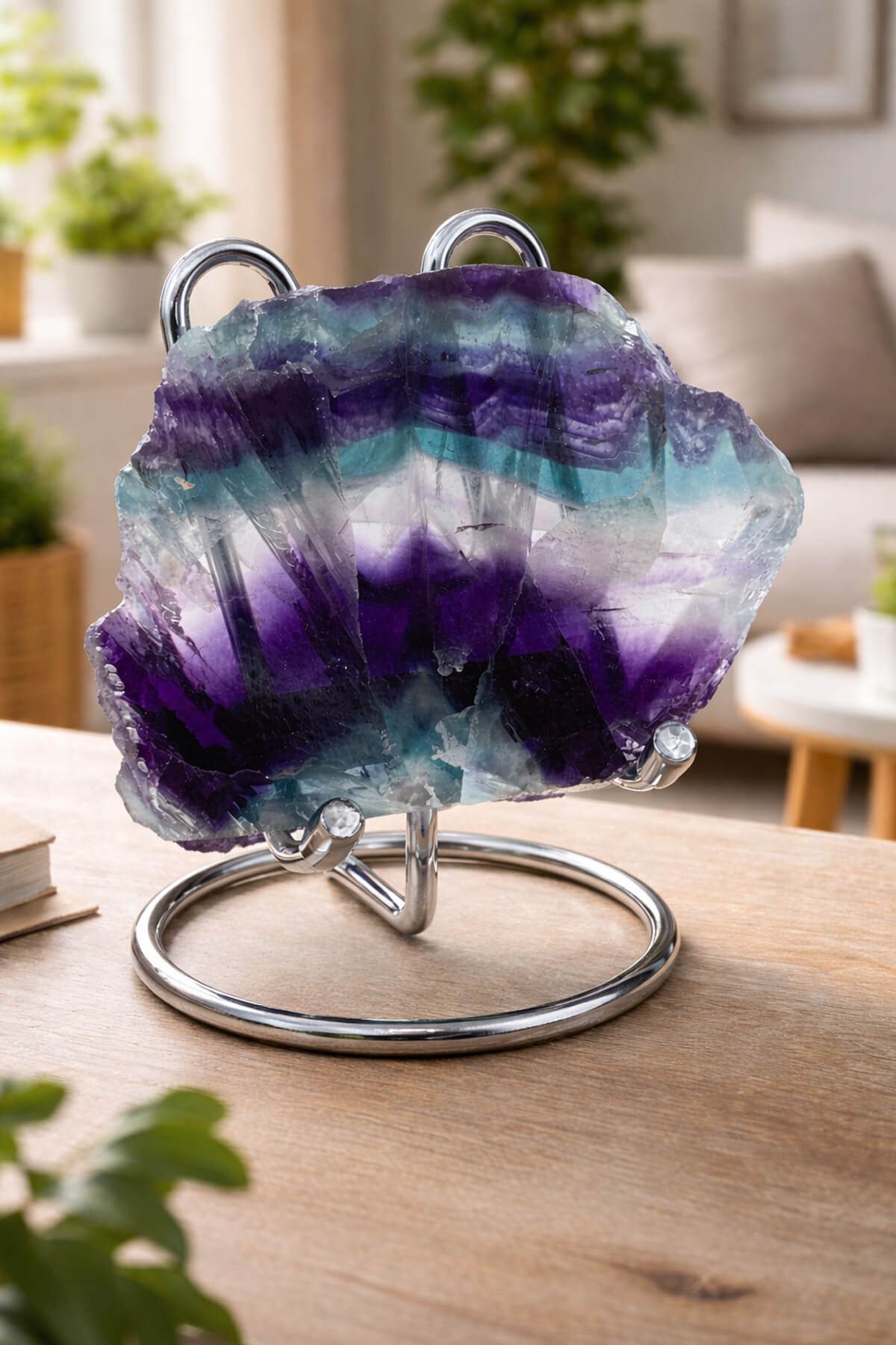 Florit Taşı Ham Kütle 10x6,5cm Dekoratif Obje - 198 Gram