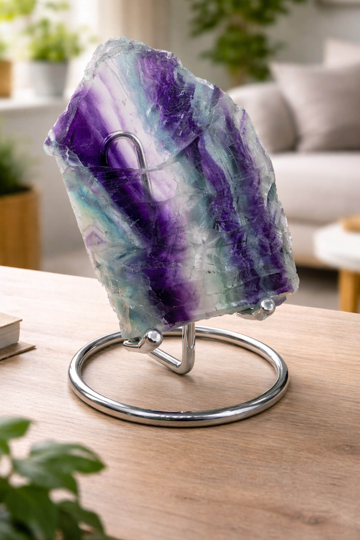 Florit Taşı Ham Kütle 10x7,5cm Dekoratif Obje - 236 Gram