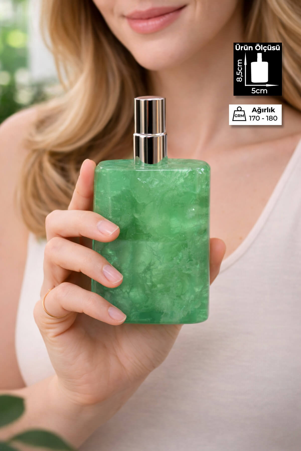 Florit Taşı Parfüm Şişesi 10 ml - Doldurulabilir Cep Boy