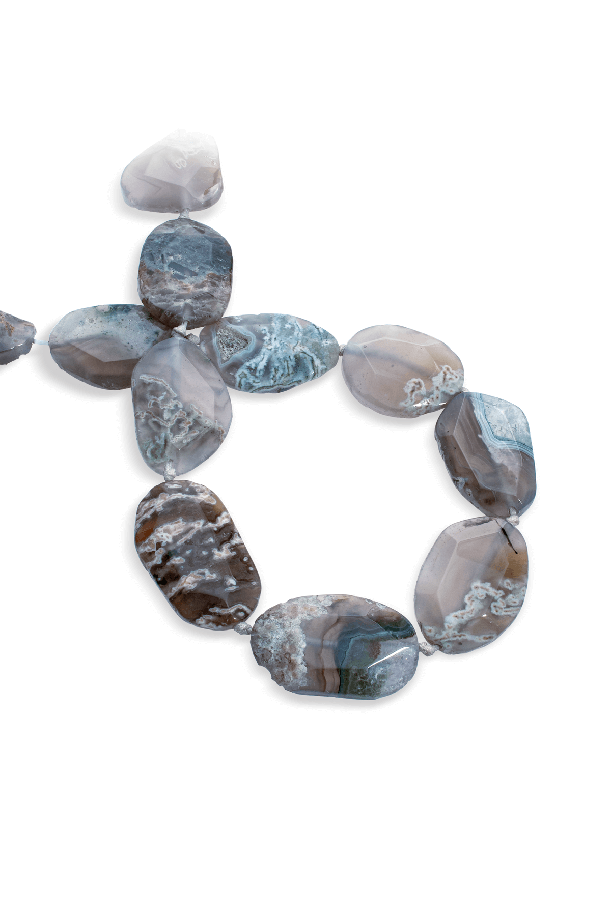 Fosil Akik Doğal Taş Parlak Amorf Kesim 20x40mm Dizi