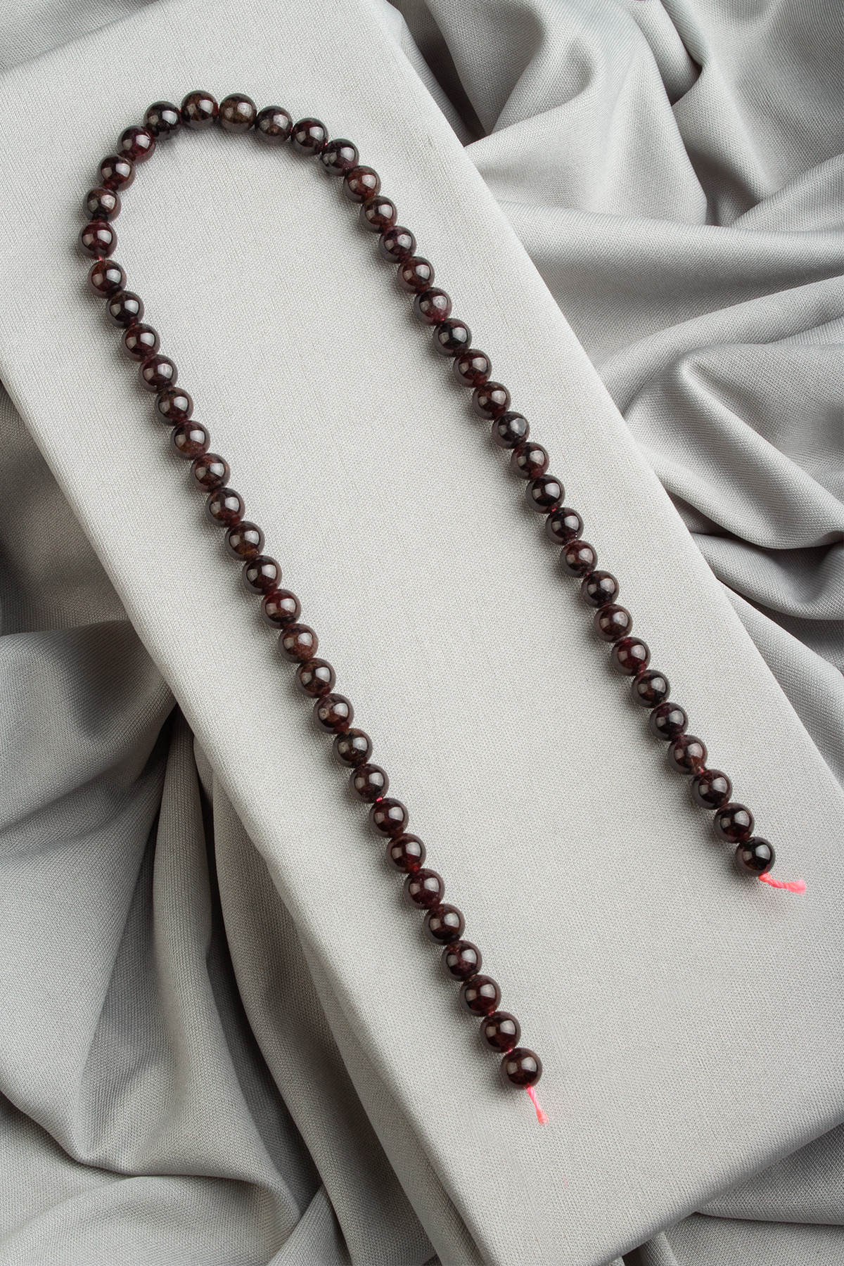 Garnet Doğal Taş Parlak Küre Kesim 7mm Dizi