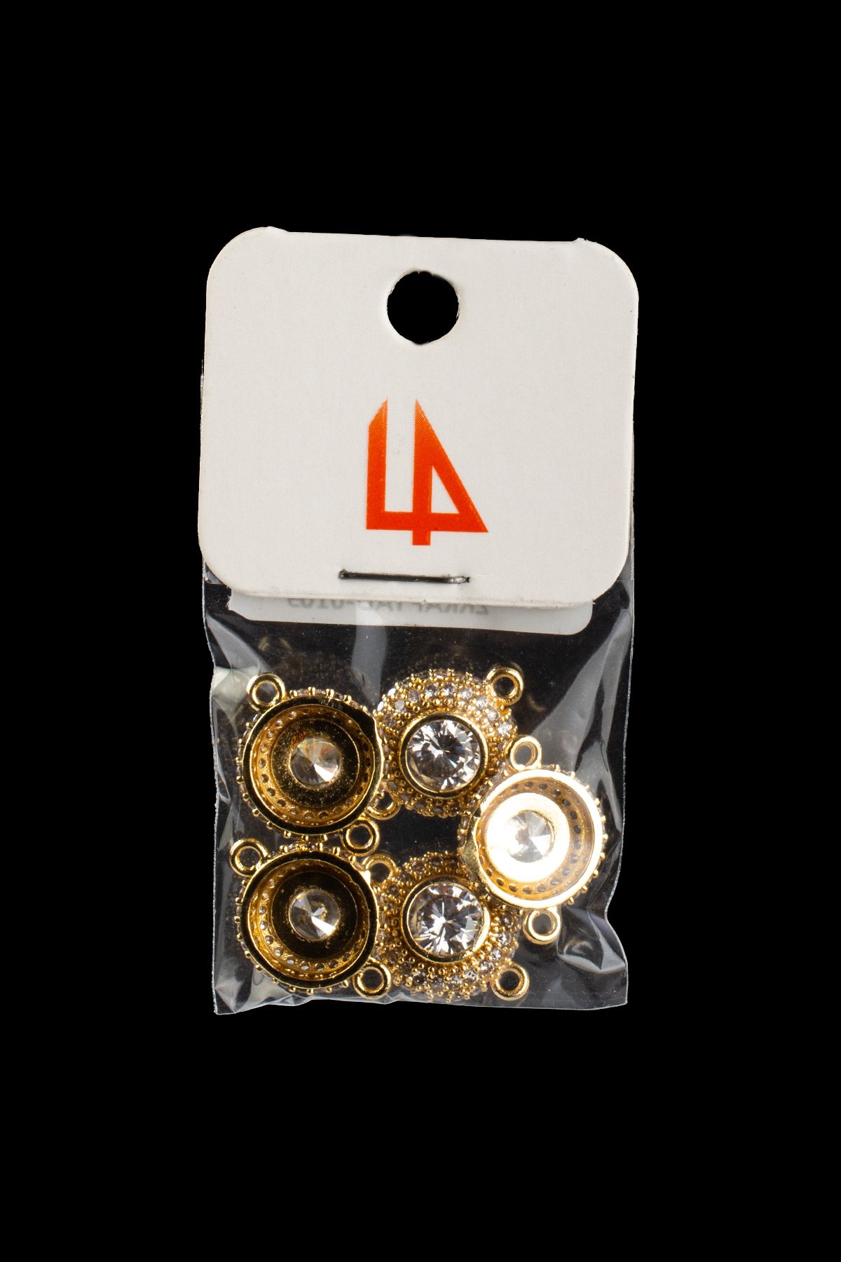 Gold Bombeli Yuvarlak Kesim Beyaz Zirkon Bileklik Aparatı 12 mm