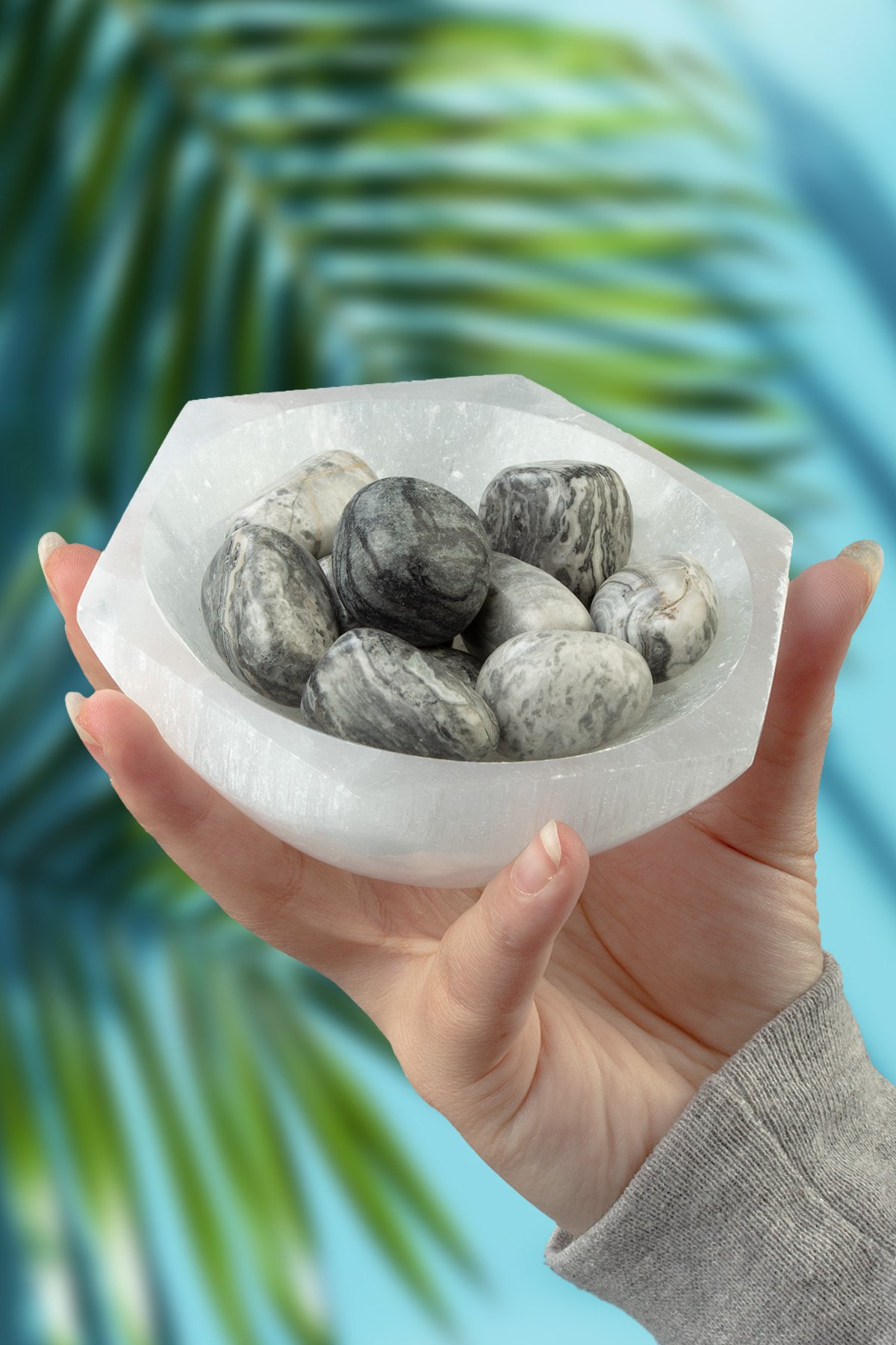 Gri Jasper Taşı Tamburlanmış Kütle - 100 Gram