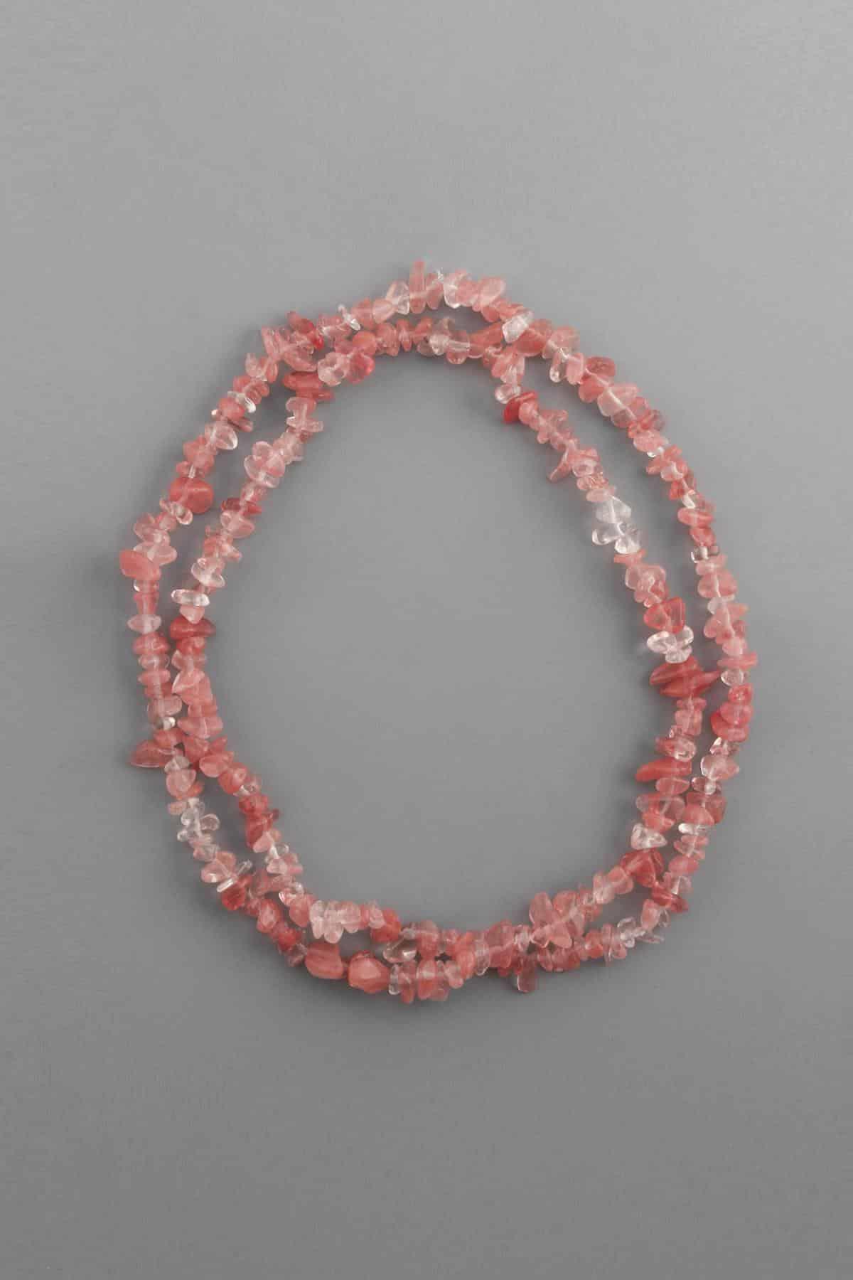 Gül Kuvars Doğal Kırık Taş Parlak Pembe Dizi