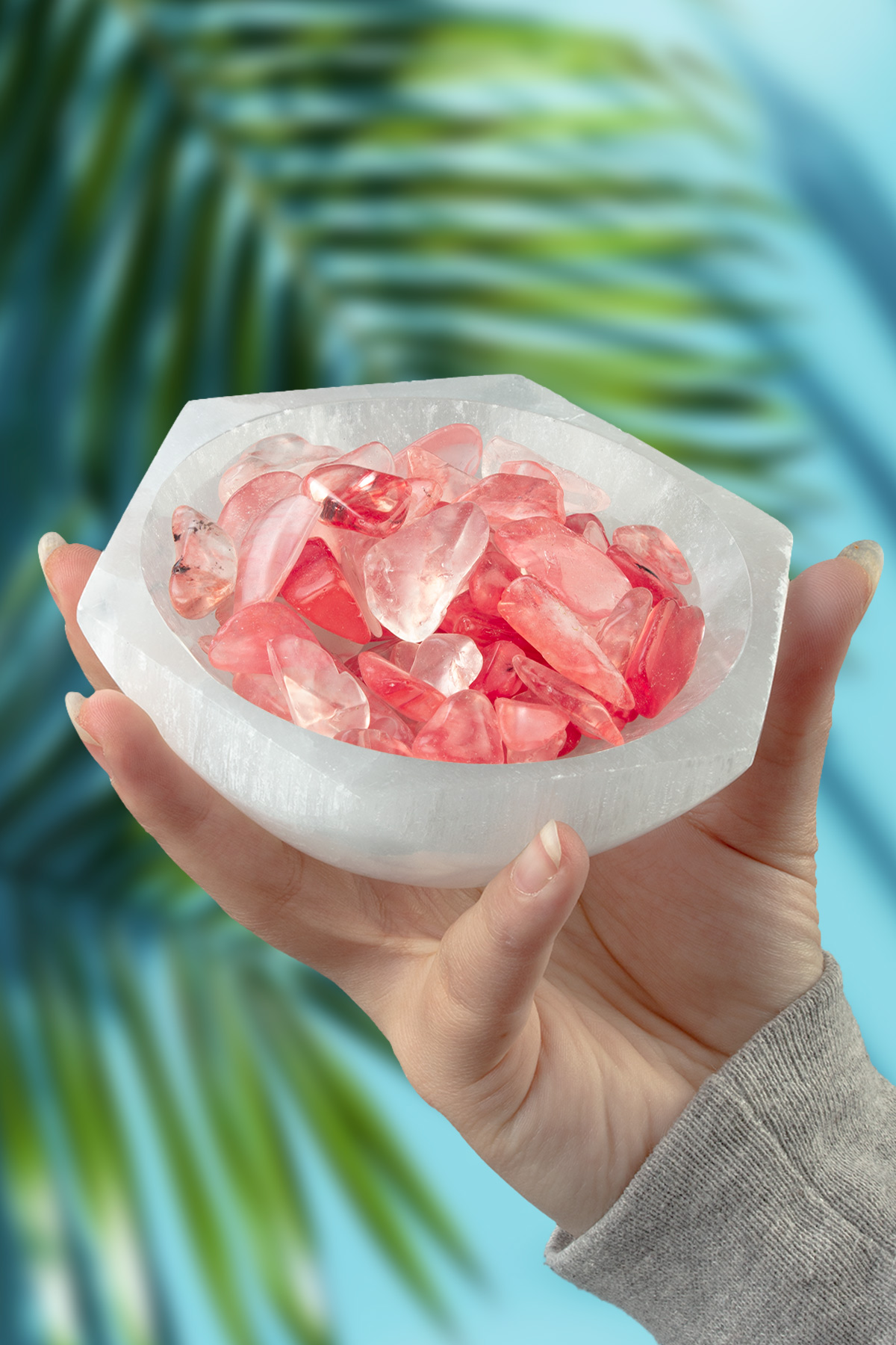 Gül Kuvars Taşı Tamburlanmış Kütle - 100 Gram