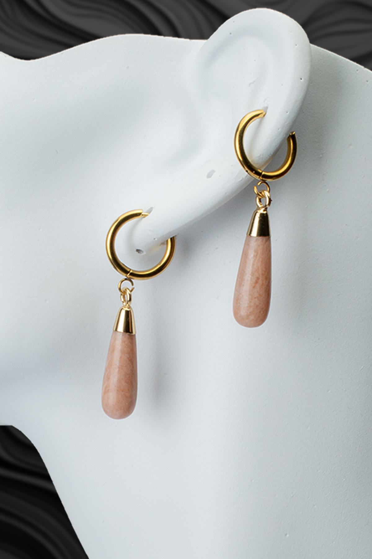 Gunes Tası Doğal Taş Küpe