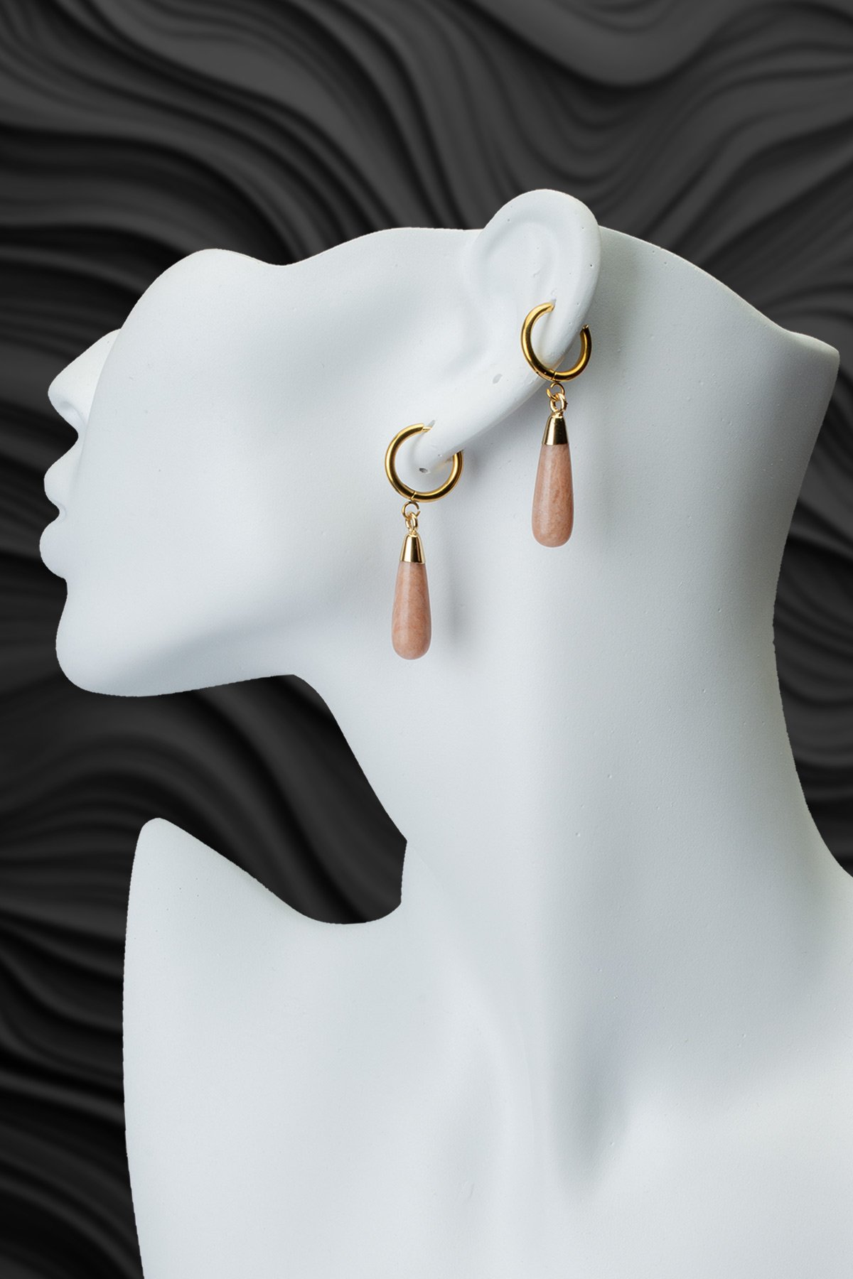 Gunes Tası Doğal Taş Küpe