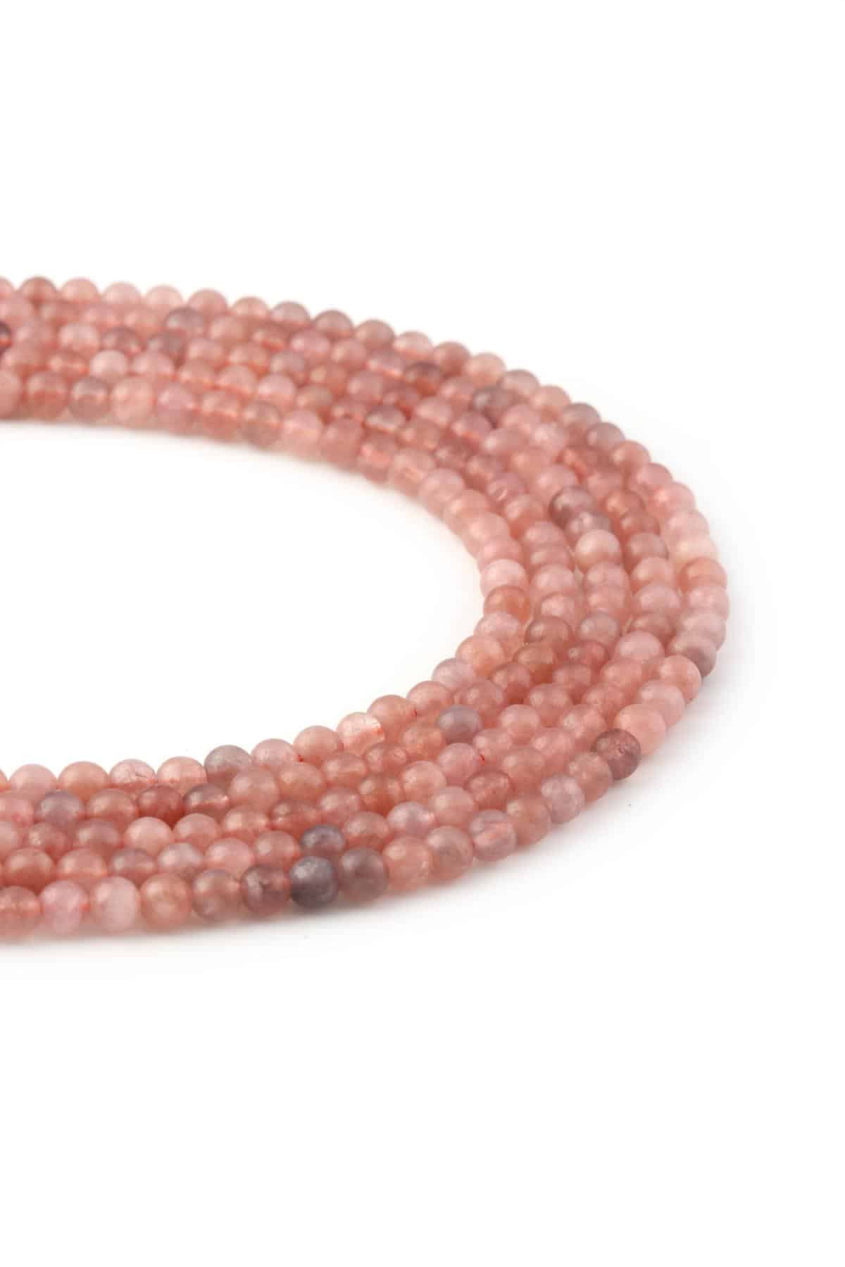 Güneş Taşı Doğal Taş Parlak Küre Kesim 4mm Dizi