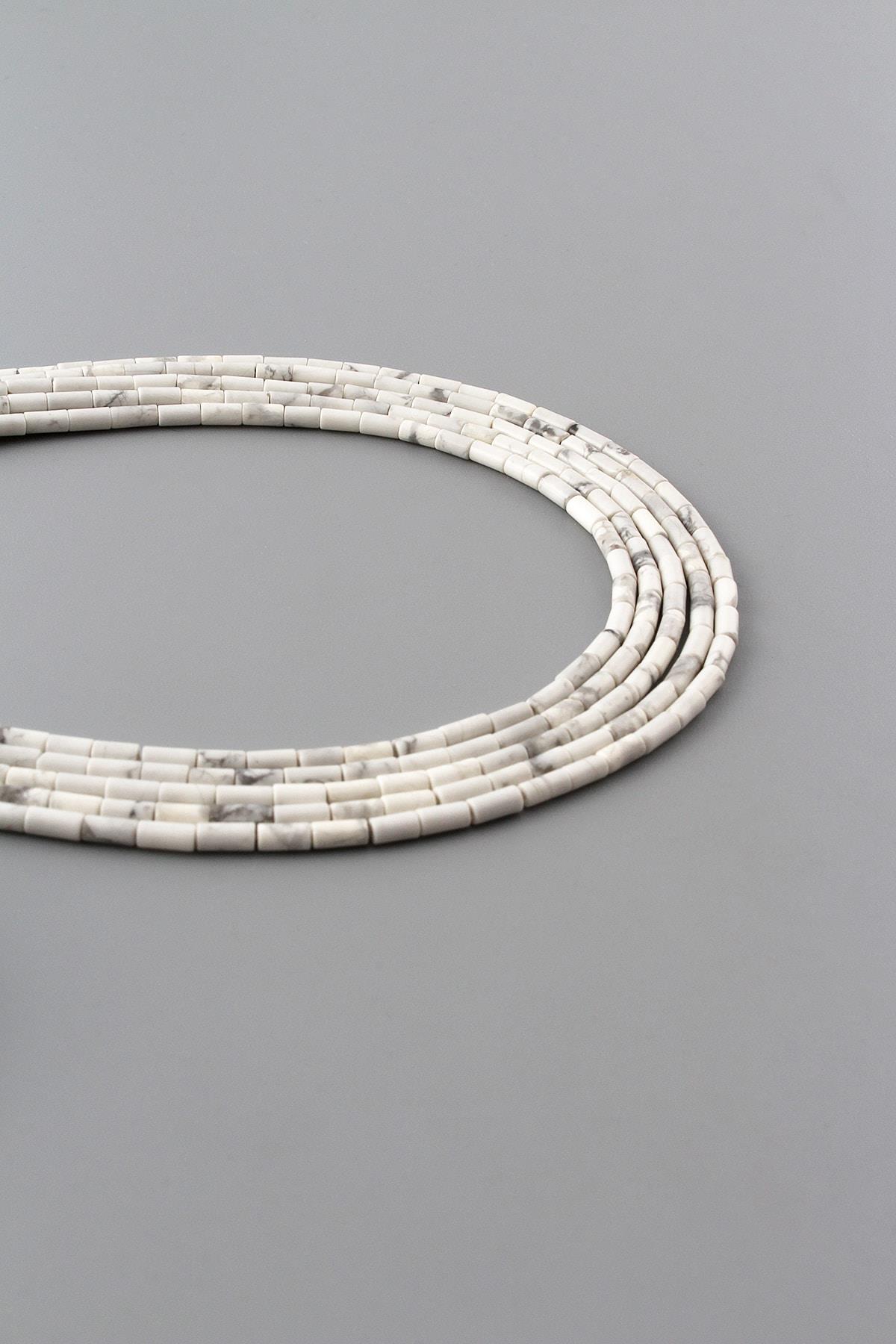 Havlit Doğal Taş Parlak Silindir Kesim 2x5mm Dizi [AA]