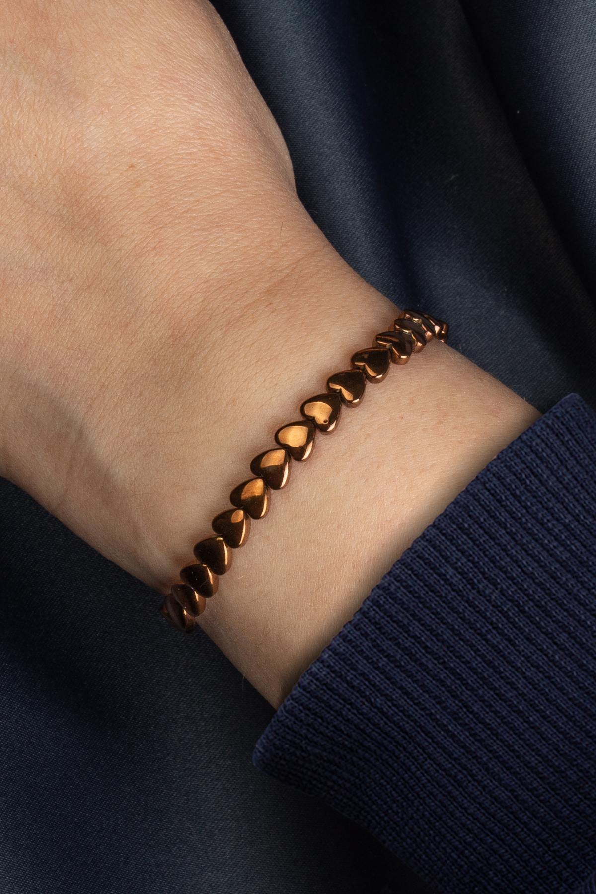 Hematit Doğal Taş Kahverengi Kalp Kesim 6mm Makrome Bileklik