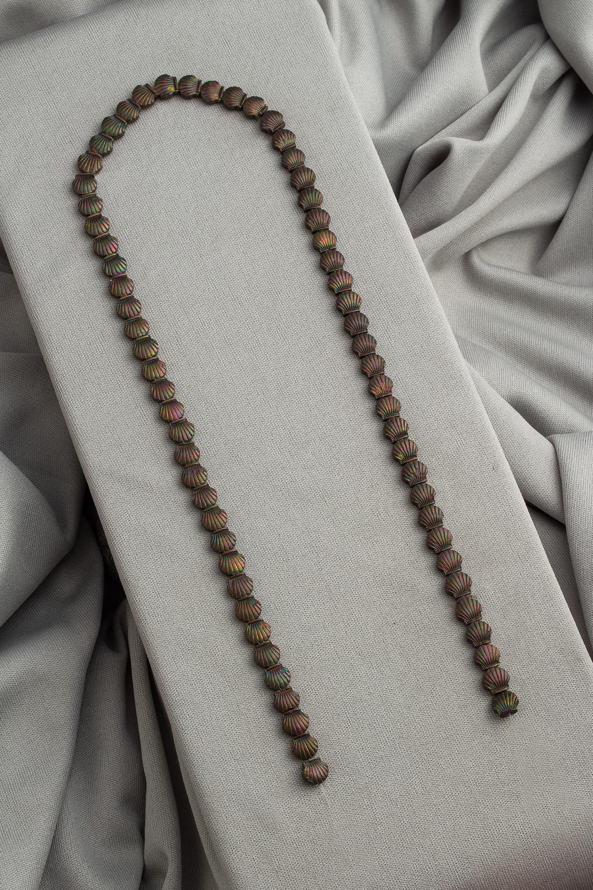 Hematit Doğal Taş Mat Siyah Deniz Tarağı Kesim 5x3mm Dizi [AA]