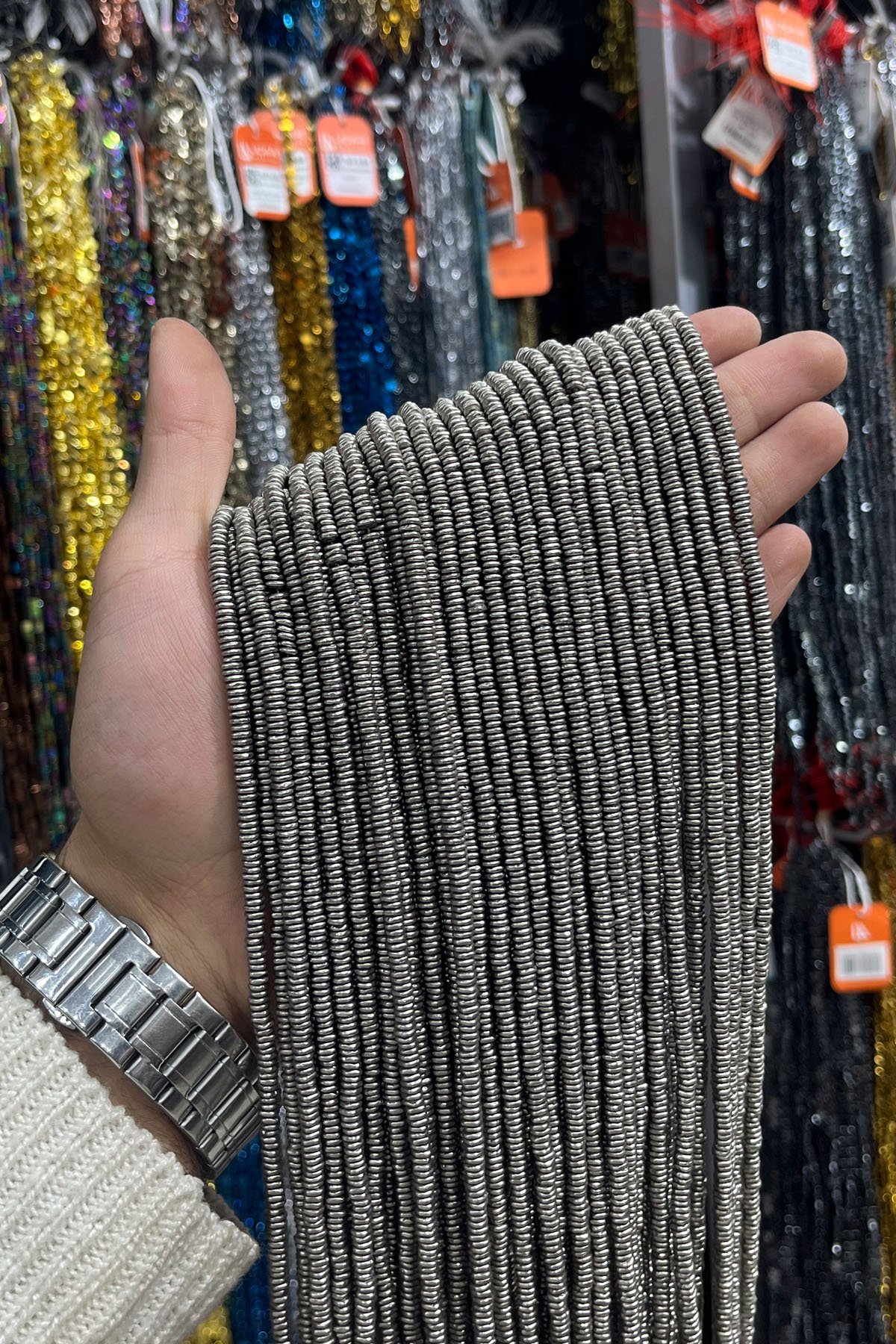 Hematit Taşı Rondela Kesim 4x1mm- Mat Titanyum Doğal Taş Dizi