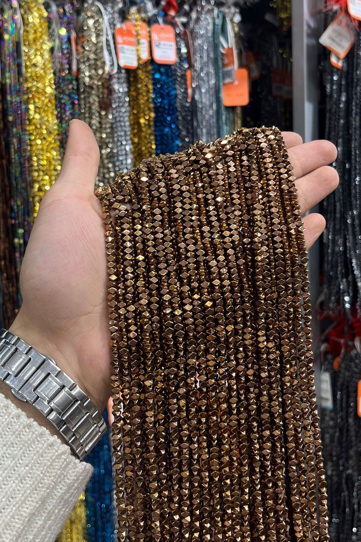 Hematit Taşı Rondela Kesim 4x2mm- Parlak Kahverengi Doğal Taş Dizi