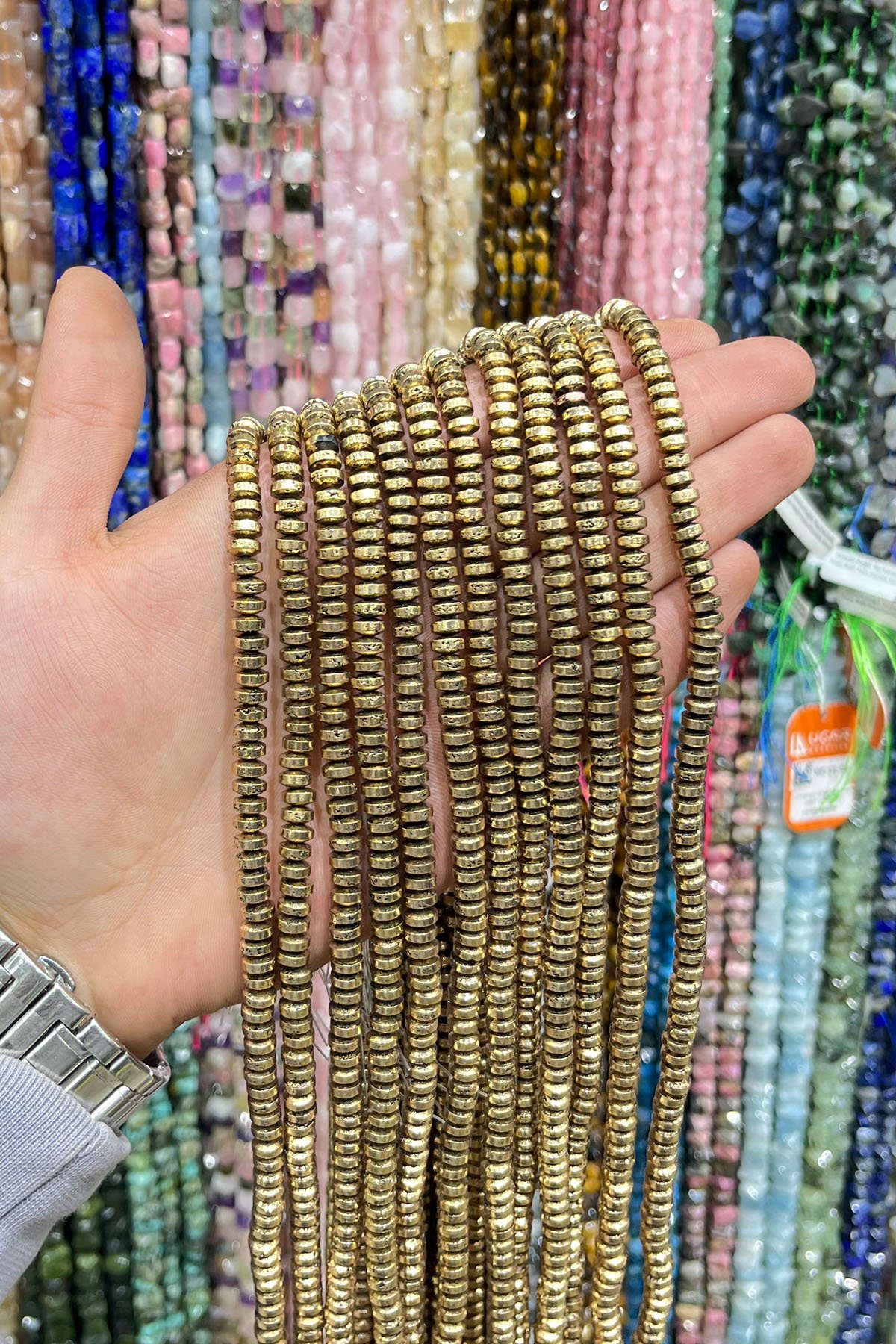 Hematit Taşı Rondela Kesim 6x3mm- Doğal Taş Dizi