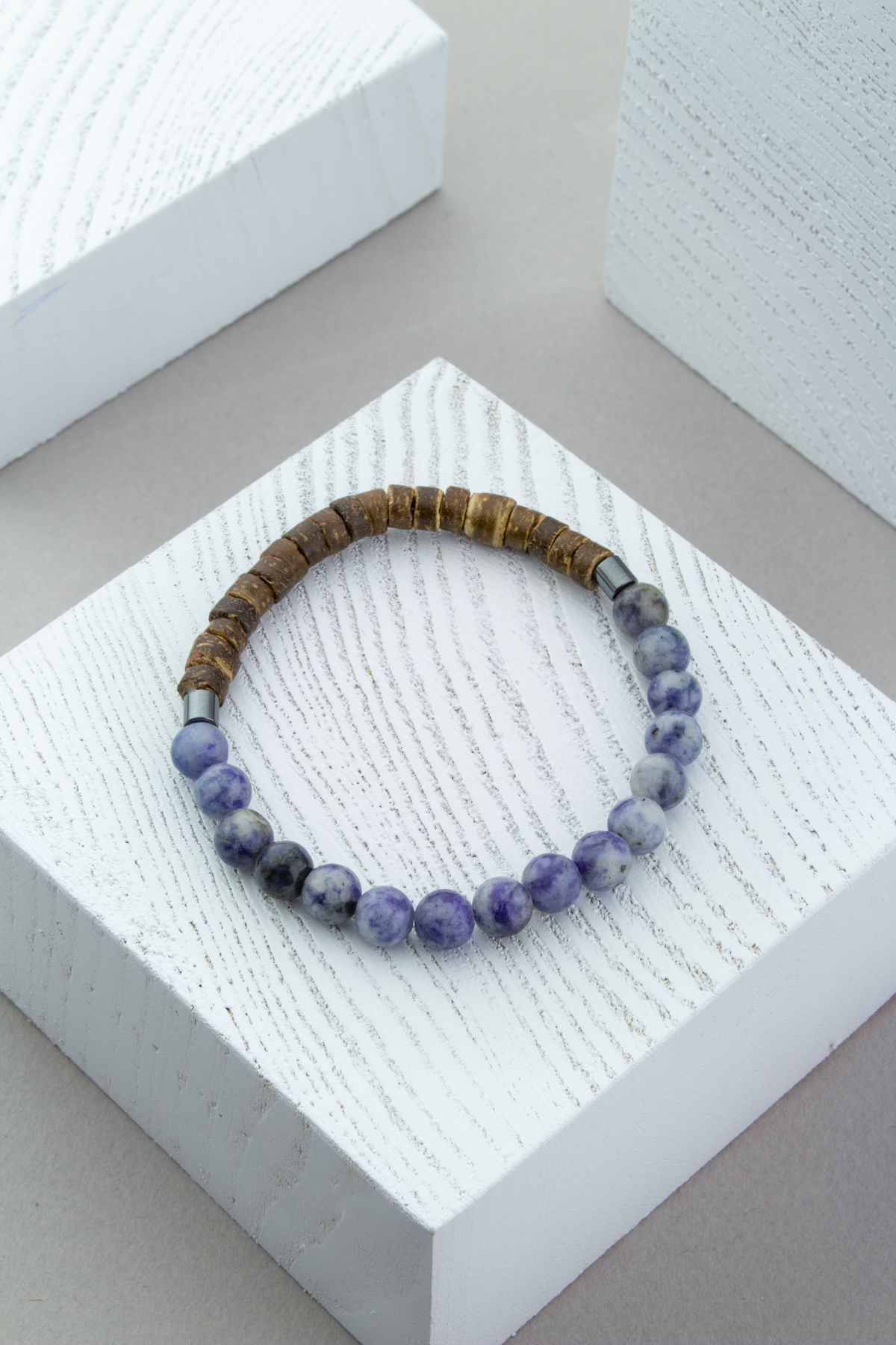 Hindistan Cevizi Ağacı - Sodalit Doğal Taş Bileklik